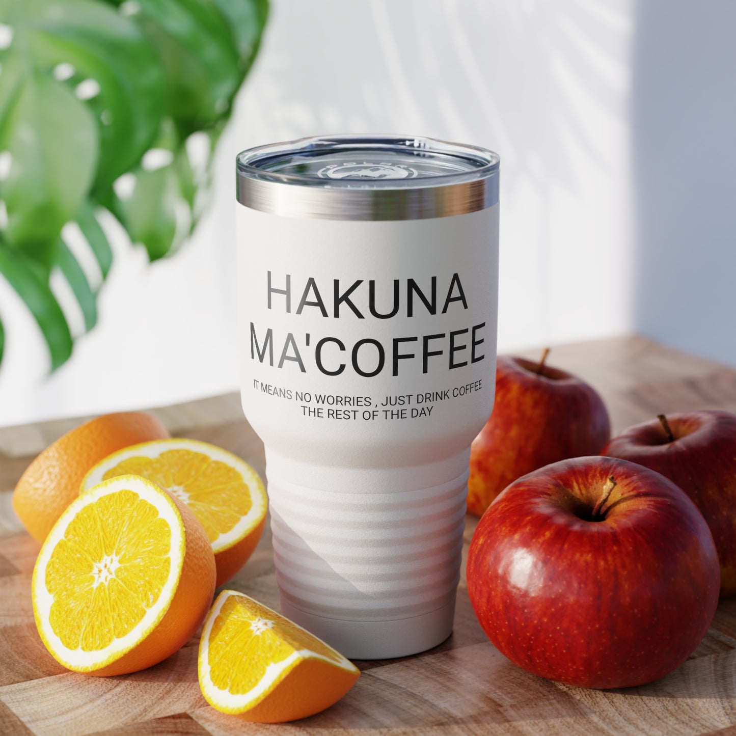Hakuna Ma'coffee - XL Shatterproof Travel Tumbler, 30oz - Engraved Tumbler, Funny Mug Gift, Funny Travel Mug, Funny Tumbler Gift, Gift for Friends, Adult Tumbler Gift