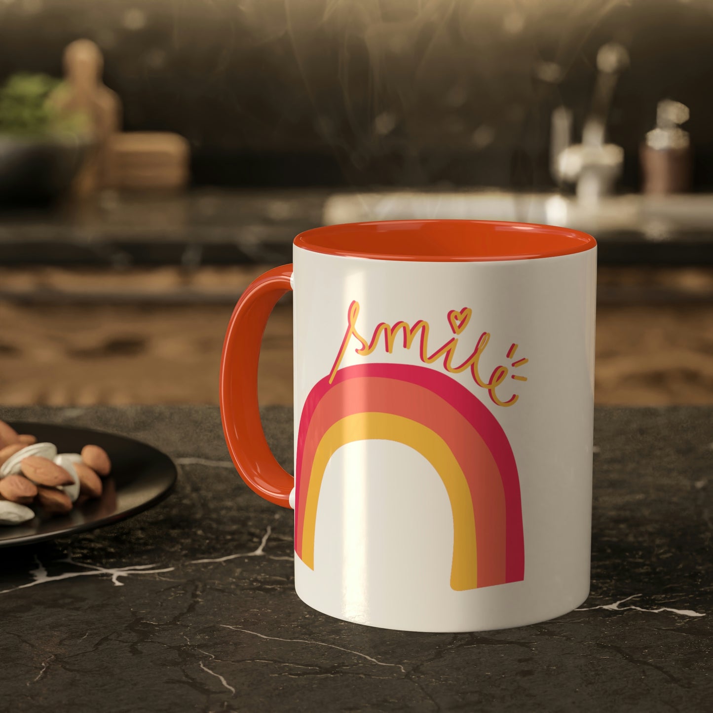 Smile - 11oz Coffee Mug, Novelty Mug, Gift for your Girlfriends, Good Vibes Gift, Sunshine Rainbow Coffee Cup