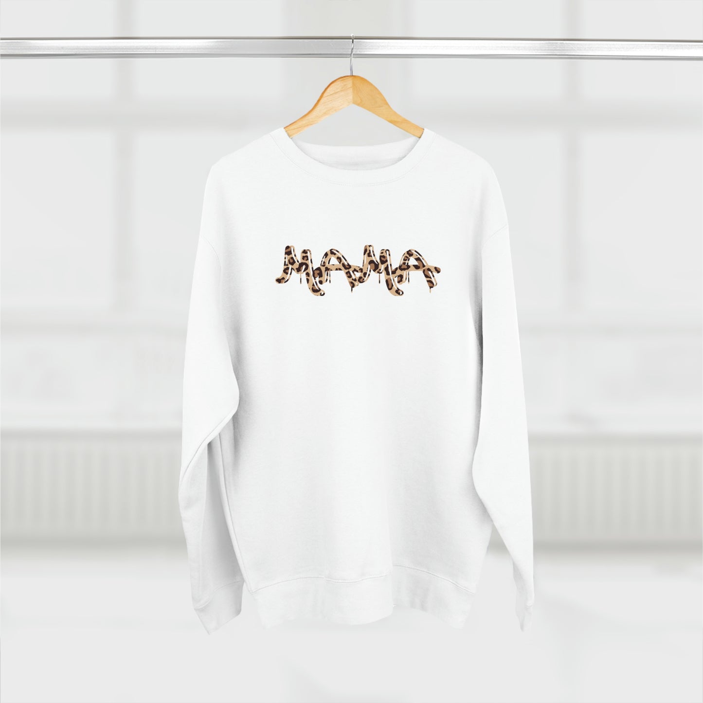 Mama (leopard) - Premium Crewneck Sweatshirt - Gift for Mama, Mother's Day gift, Gift for leopard Lover Mom, Mama Sweatshirt