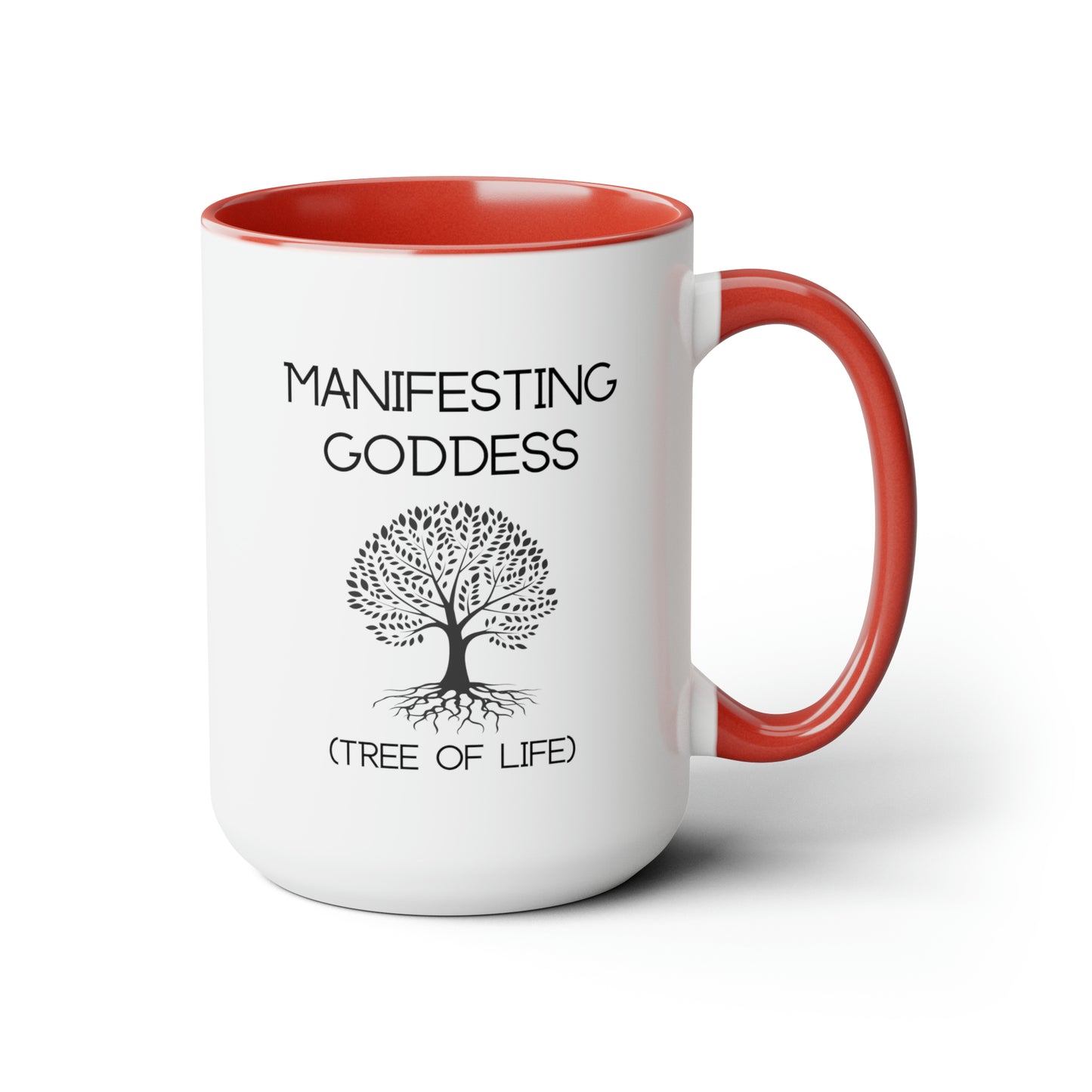 Tree of Life Manifesting Goddess - 15oz Large Mugs - Spiritual Coffee Mug, Pink Coffee Mug, Gift for Spiritual Friend, Novelty Coffee Mugs