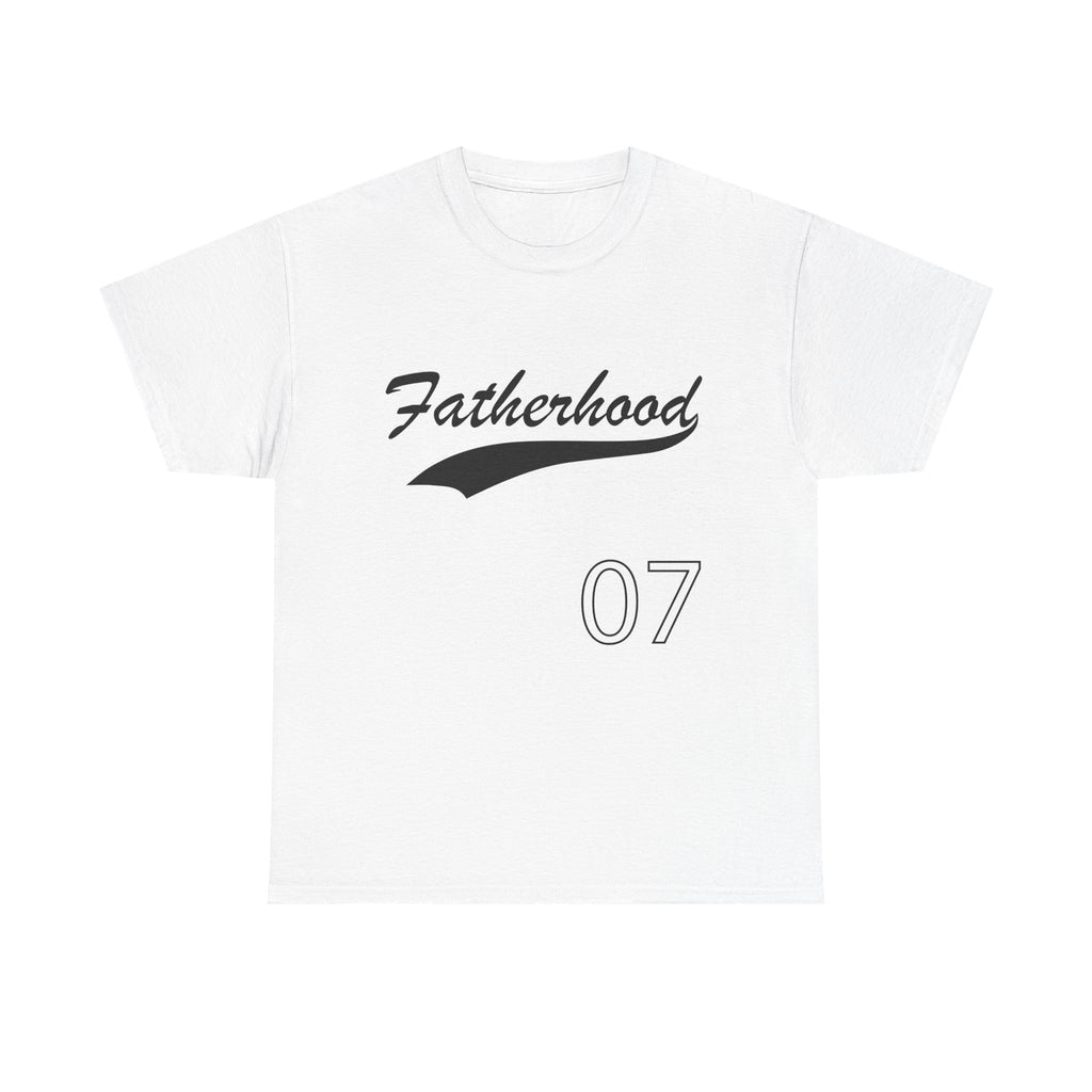 Fatherhood Tee with Number 07 — Dad Baseball Style Shirt