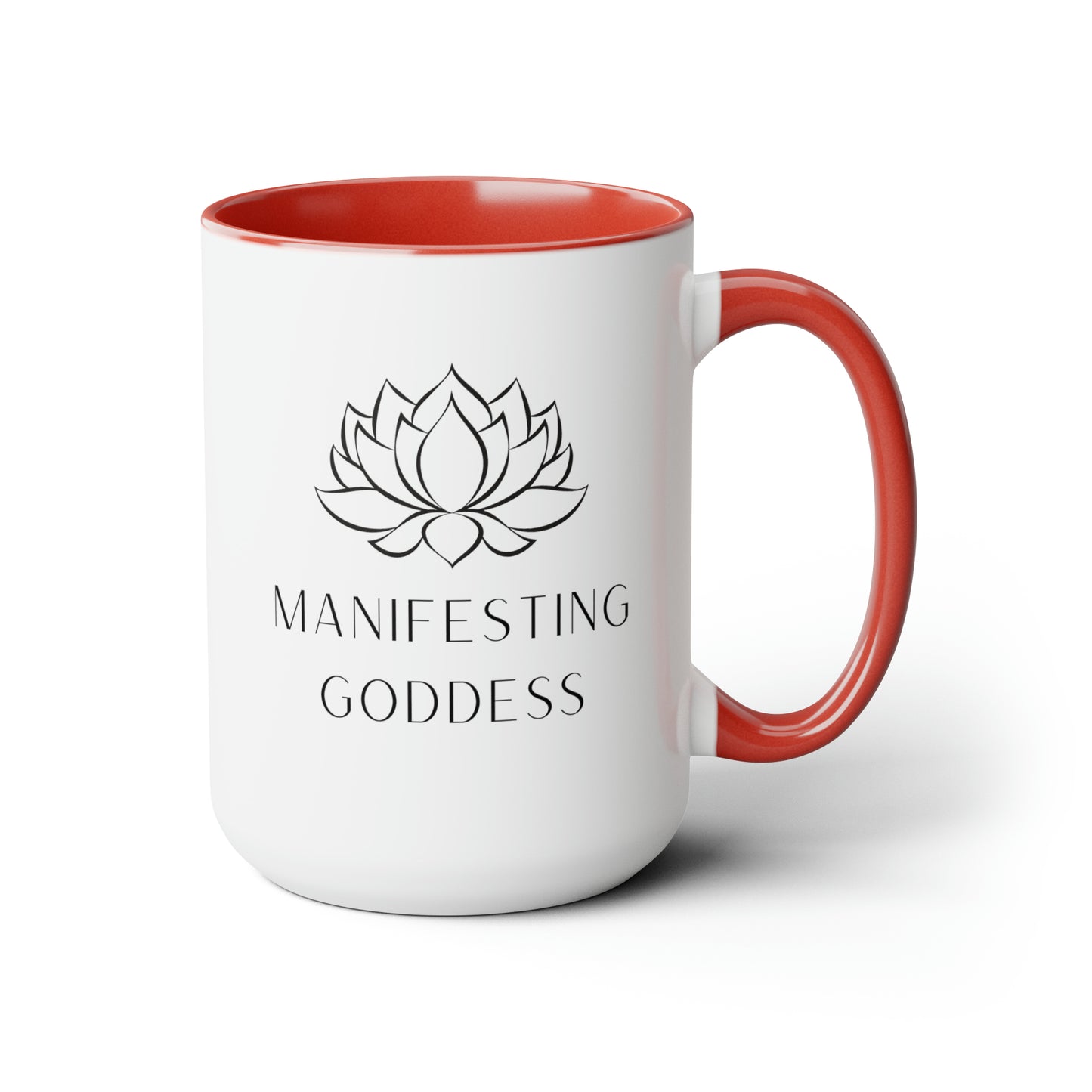 Lotus Flower Manifesting Goddess - 15oz Large Mugs - Spiritual Coffee Mug, Pink Coffee Mug, Gift for Spiritual Friend, Novelty Coffee Mugs