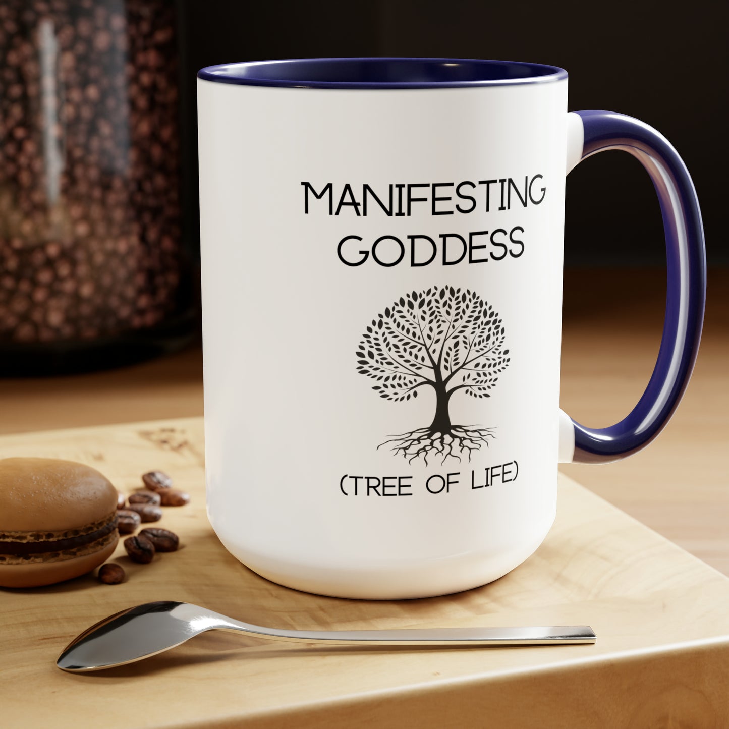 Tree of Life Manifesting Goddess - 15oz Large Mugs - Spiritual Coffee Mug, Pink Coffee Mug, Gift for Spiritual Friend, Novelty Coffee Mugs