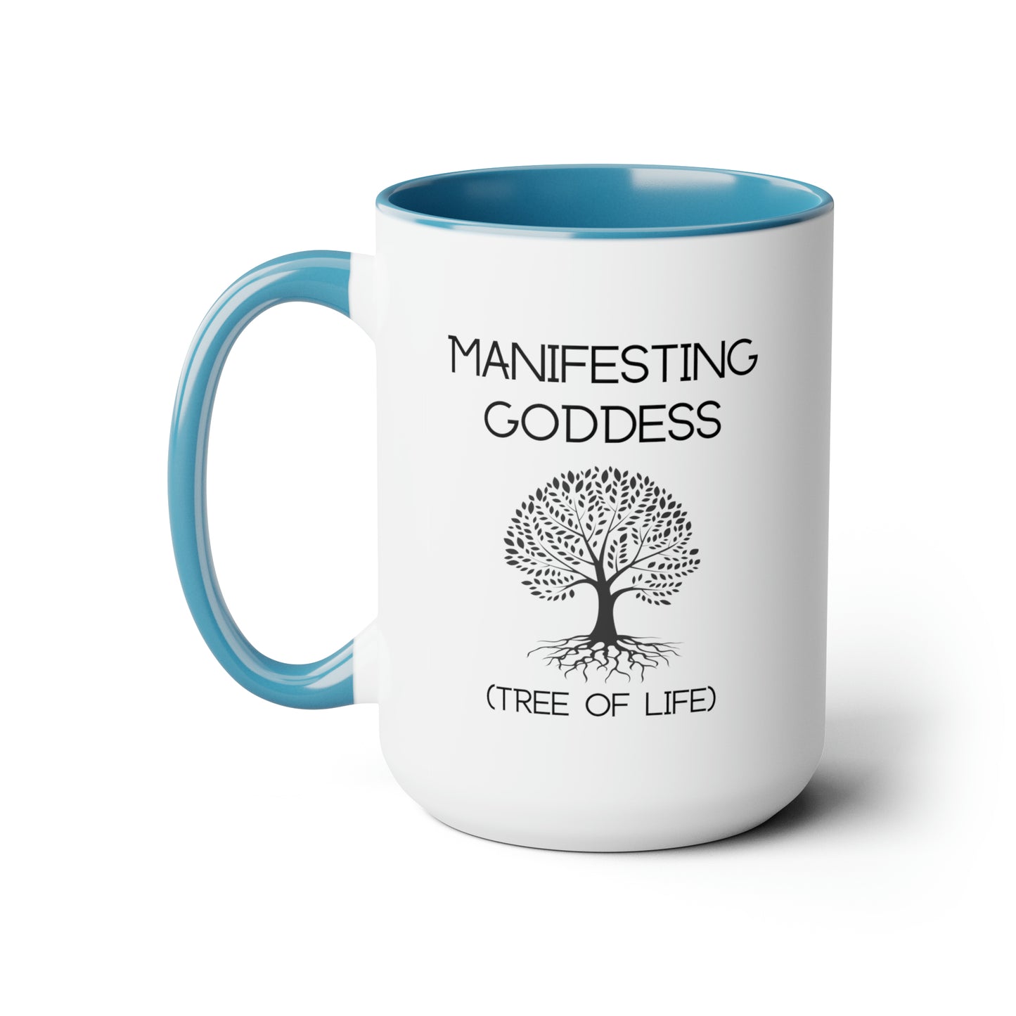 Tree of Life Manifesting Goddess - 15oz Large Mugs - Spiritual Coffee Mug, Pink Coffee Mug, Gift for Spiritual Friend, Novelty Coffee Mugs