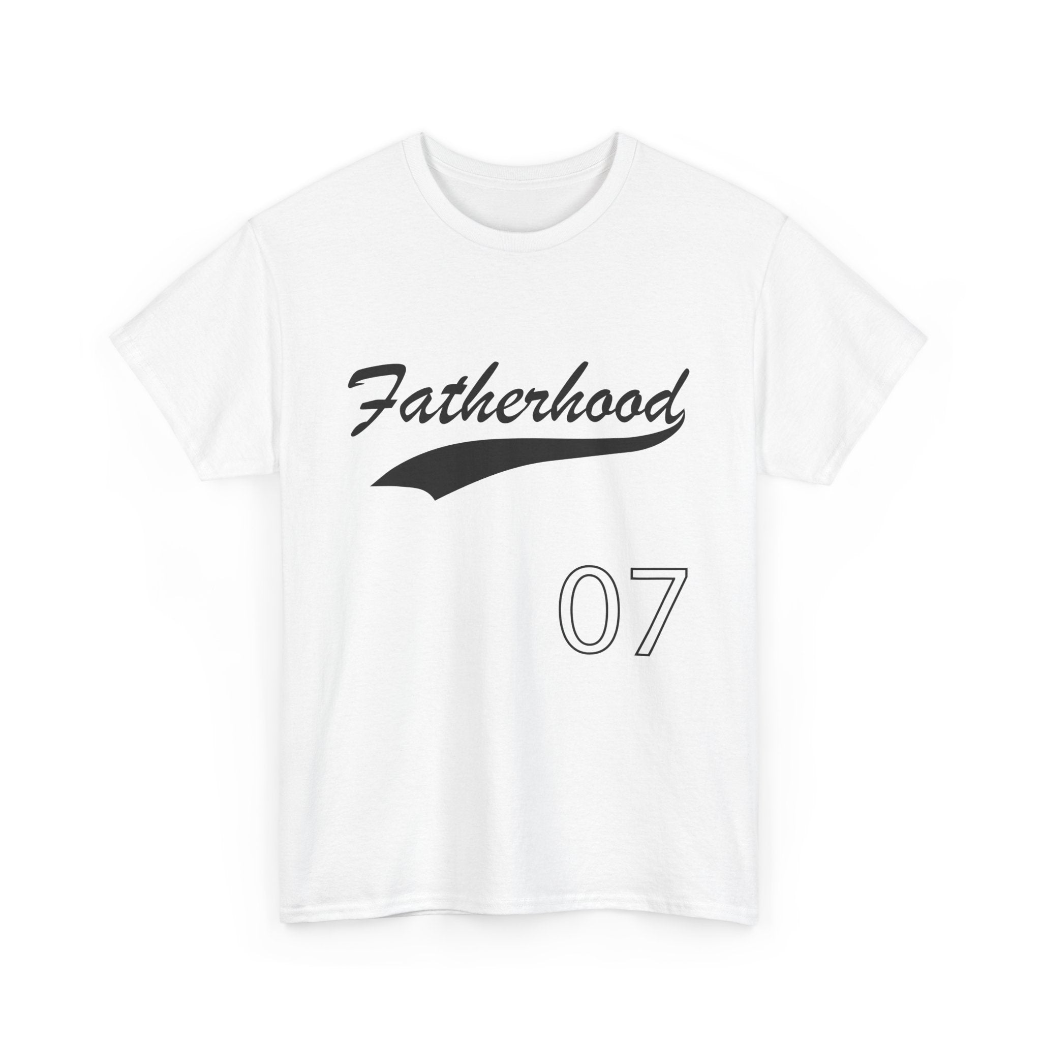 Fatherhood Tee with Number 07 — Dad Baseball Style Shirt