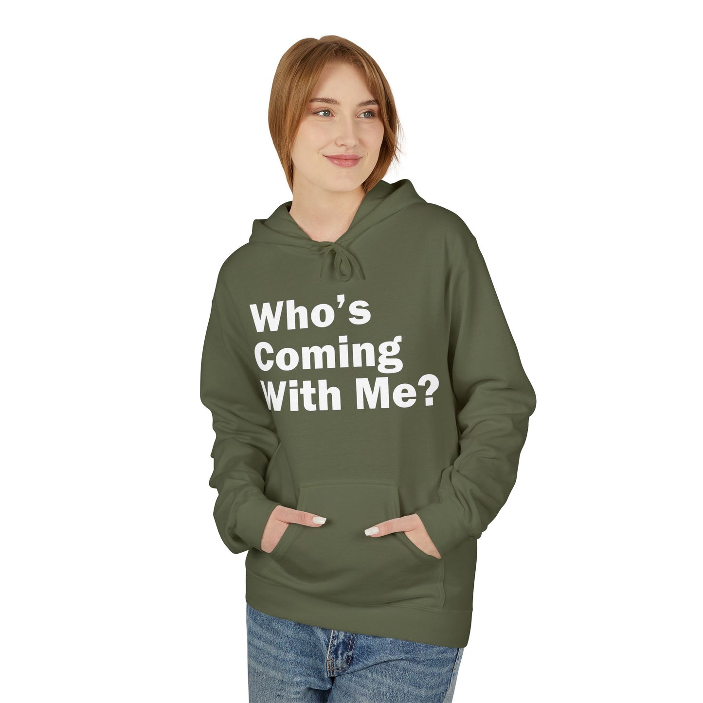 Who's Coming With Me? Unisex Midweight Softstyle Fleece Hoodie