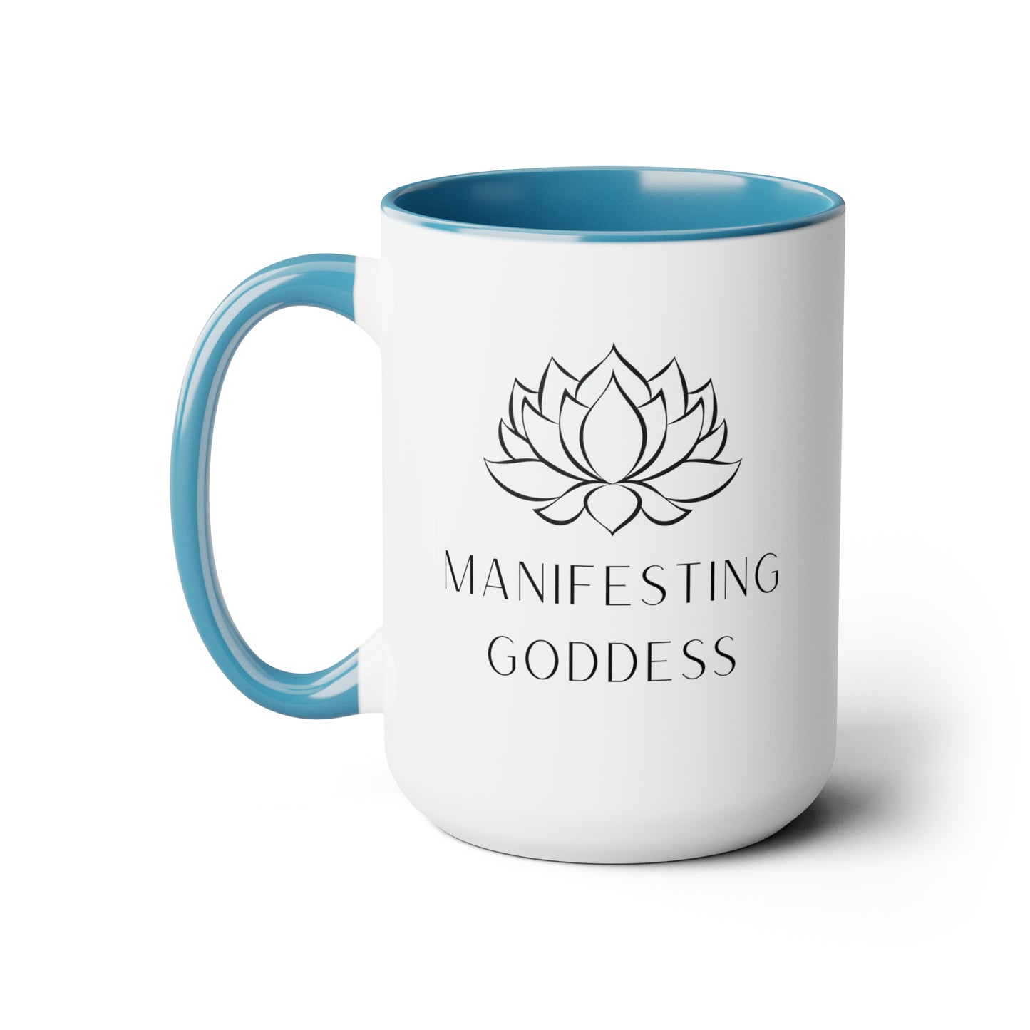 Lotus Flower Manifesting Goddess - 15oz Large Mugs - Spiritual Coffee Mug, Pink Coffee Mug, Gift for Spiritual Friend, Novelty Coffee Mugs