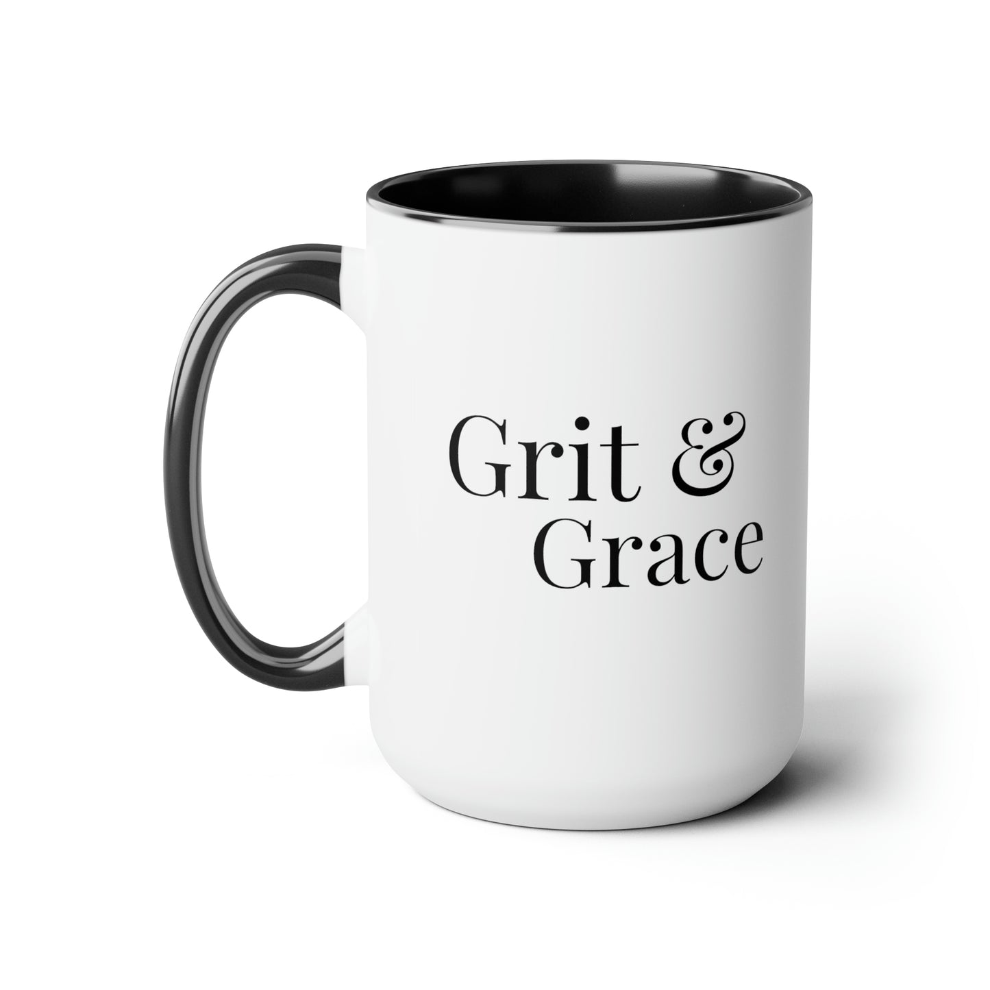 Grit & Grace - 15oz Large Coffee Mugs - Inspirational Coffee Mug, Mugs With Sayings, Gift for Women and Men, Gift for Him and Her, Religious Coffee Mug