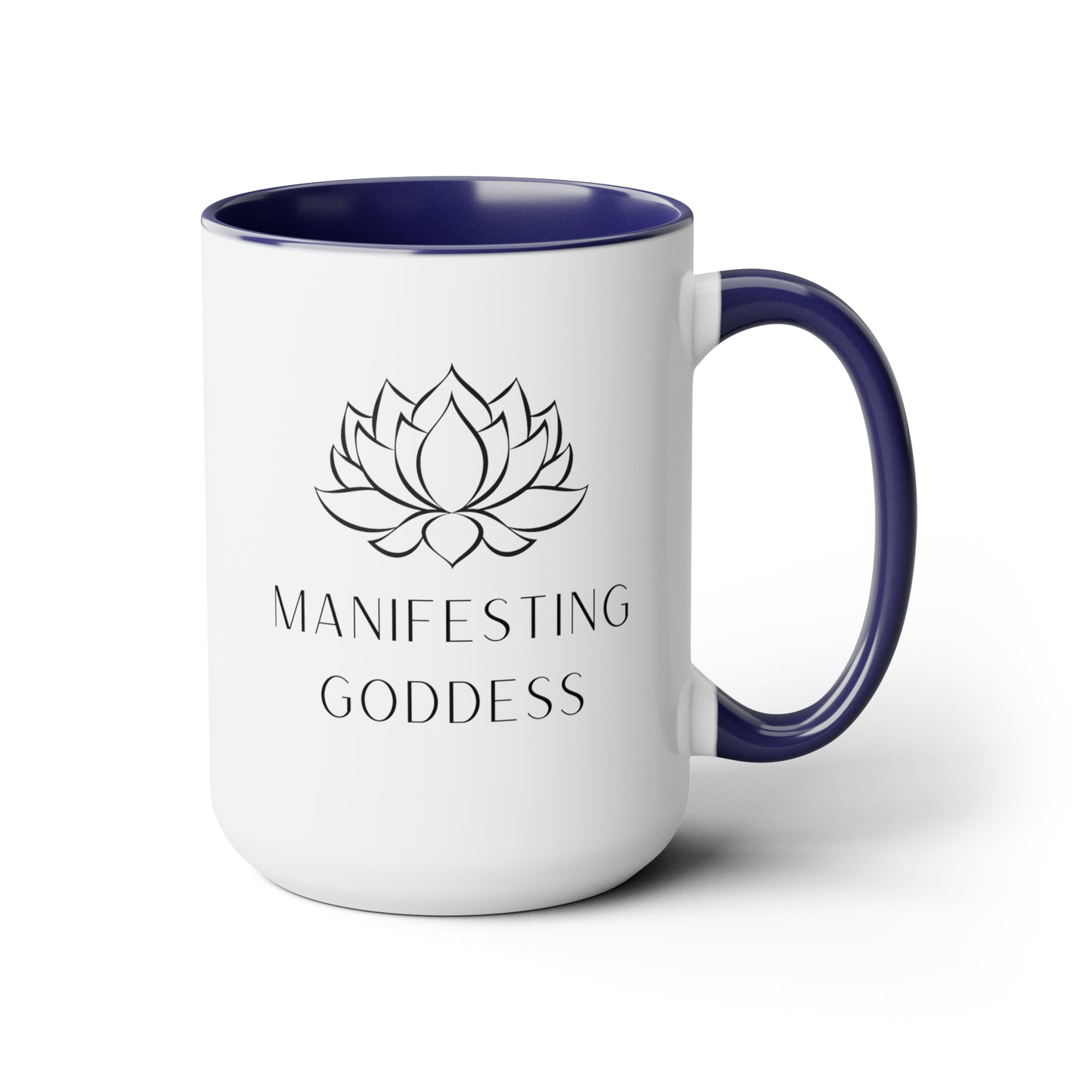 Lotus Flower Manifesting Goddess - 15oz Large Mugs - Spiritual Coffee Mug, Pink Coffee Mug, Gift for Spiritual Friend, Novelty Coffee Mugs