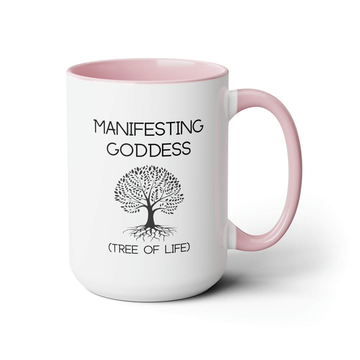 Tree of Life Manifesting Goddess - 15oz Large Mugs - Spiritual Coffee Mug, Pink Coffee Mug, Gift for Spiritual Friend, Novelty Coffee Mugs