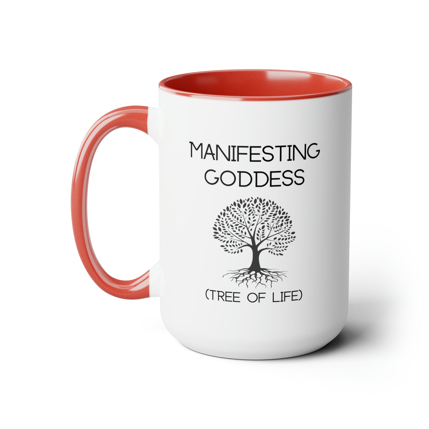 Tree of Life Manifesting Goddess - 15oz Large Mugs - Spiritual Coffee Mug, Pink Coffee Mug, Gift for Spiritual Friend, Novelty Coffee Mugs