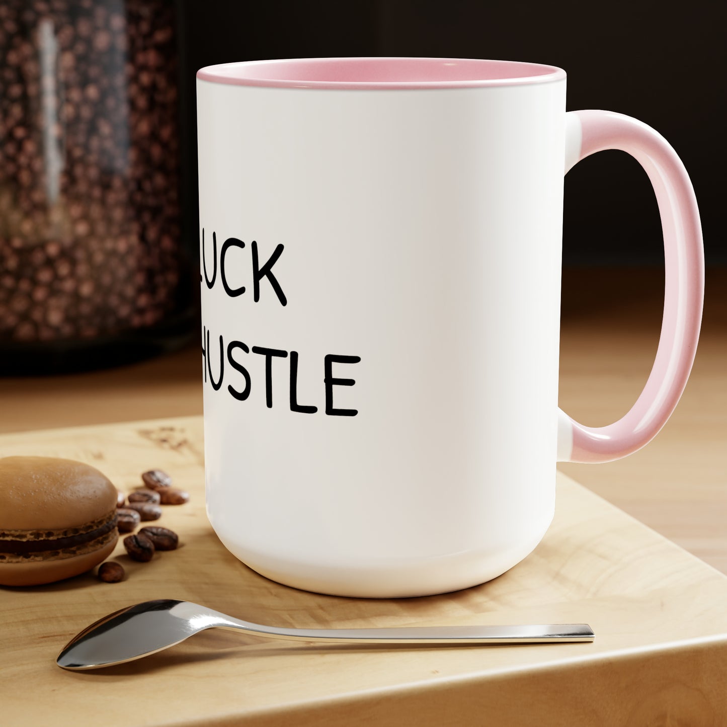 0% Luck 100% Hustle - 15oz Large Coffee Mugs - Inspirational Coffee Mug, Funny Coffee Mug, Mugs With Sayings, Gift for Women and Men, Gift for Him and Her, Ambitious Hustle Coffee Mug