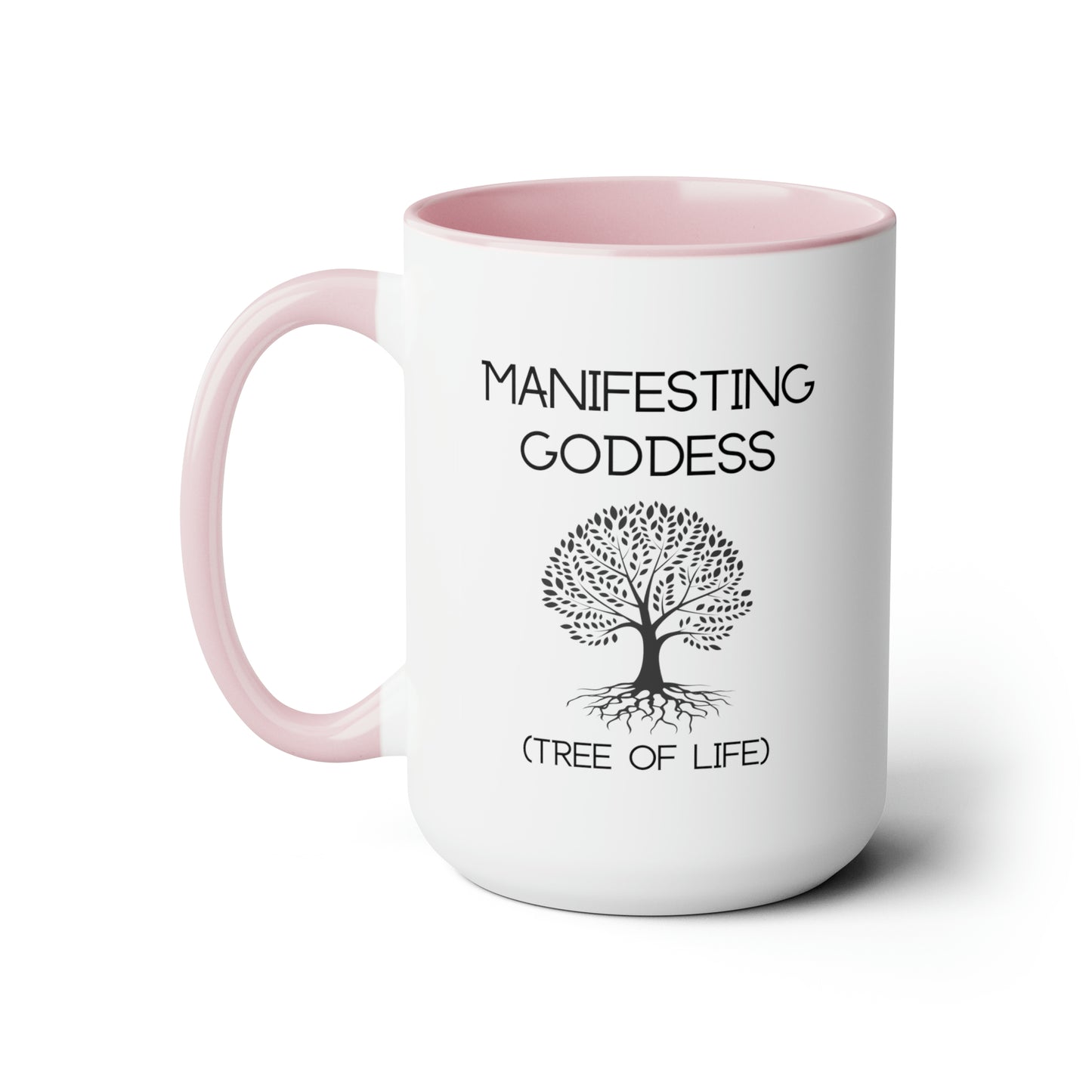 Tree of Life Manifesting Goddess - 15oz Large Mugs - Spiritual Coffee Mug, Pink Coffee Mug, Gift for Spiritual Friend, Novelty Coffee Mugs