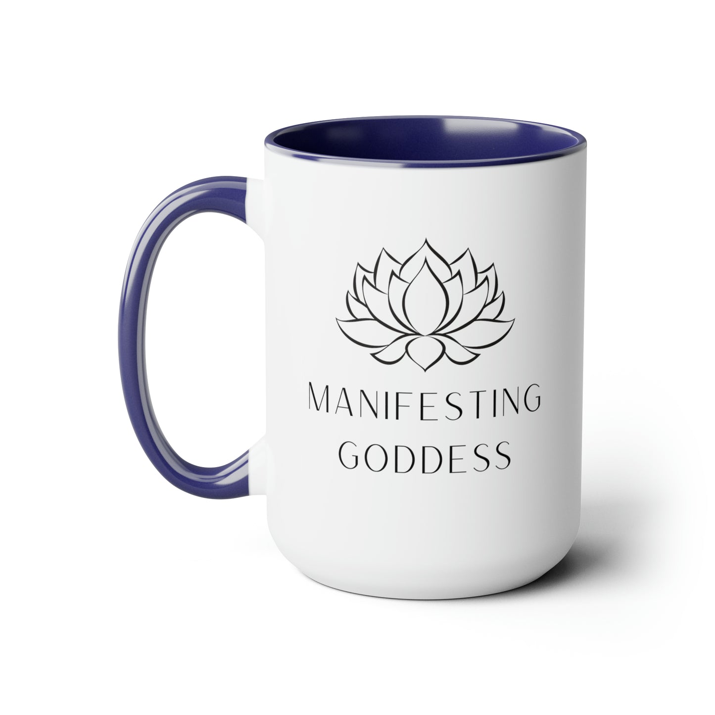 Lotus Flower Manifesting Goddess - 15oz Large Mugs - Spiritual Coffee Mug, Pink Coffee Mug, Gift for Spiritual Friend, Novelty Coffee Mugs