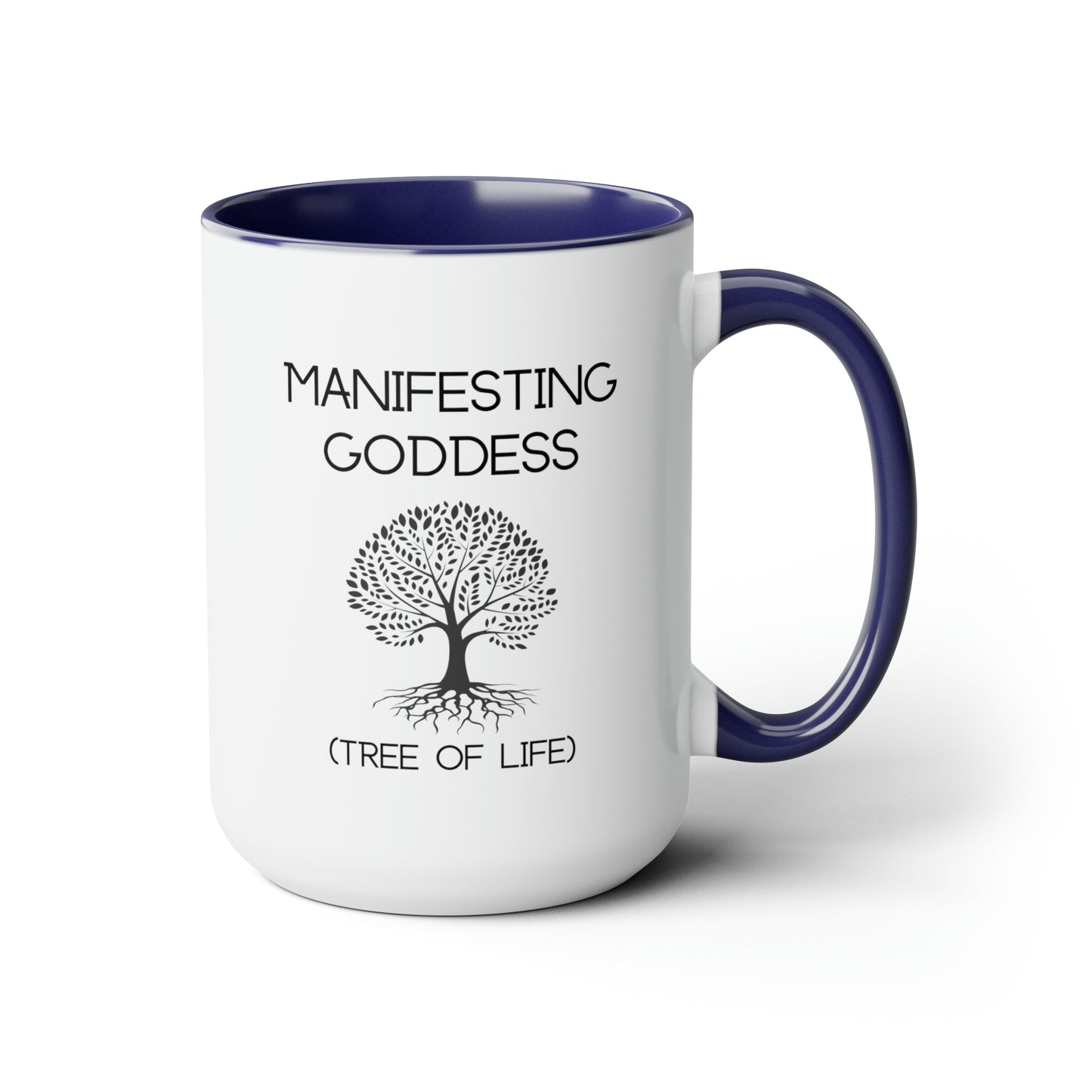 Tree of Life Manifesting Goddess - 15oz Large Mugs - Spiritual Coffee Mug, Pink Coffee Mug, Gift for Spiritual Friend, Novelty Coffee Mugs