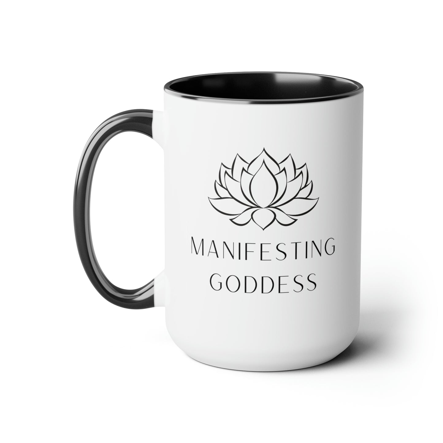 Lotus Flower Manifesting Goddess - 15oz Large Mugs - Spiritual Coffee Mug, Pink Coffee Mug, Gift for Spiritual Friend, Novelty Coffee Mugs