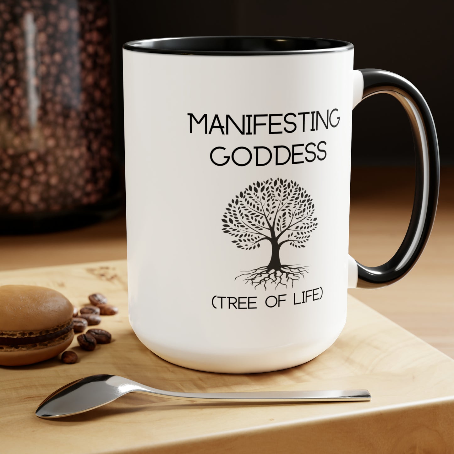 Tree of Life Manifesting Goddess - 15oz Large Mugs - Spiritual Coffee Mug, Pink Coffee Mug, Gift for Spiritual Friend, Novelty Coffee Mugs