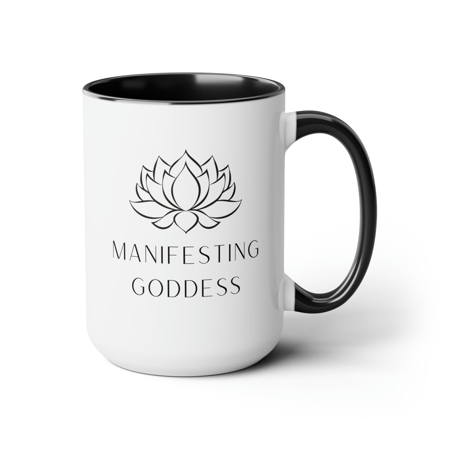 Lotus Flower Manifesting Goddess - 15oz Large Mugs - Spiritual Coffee Mug, Pink Coffee Mug, Gift for Spiritual Friend, Novelty Coffee Mugs