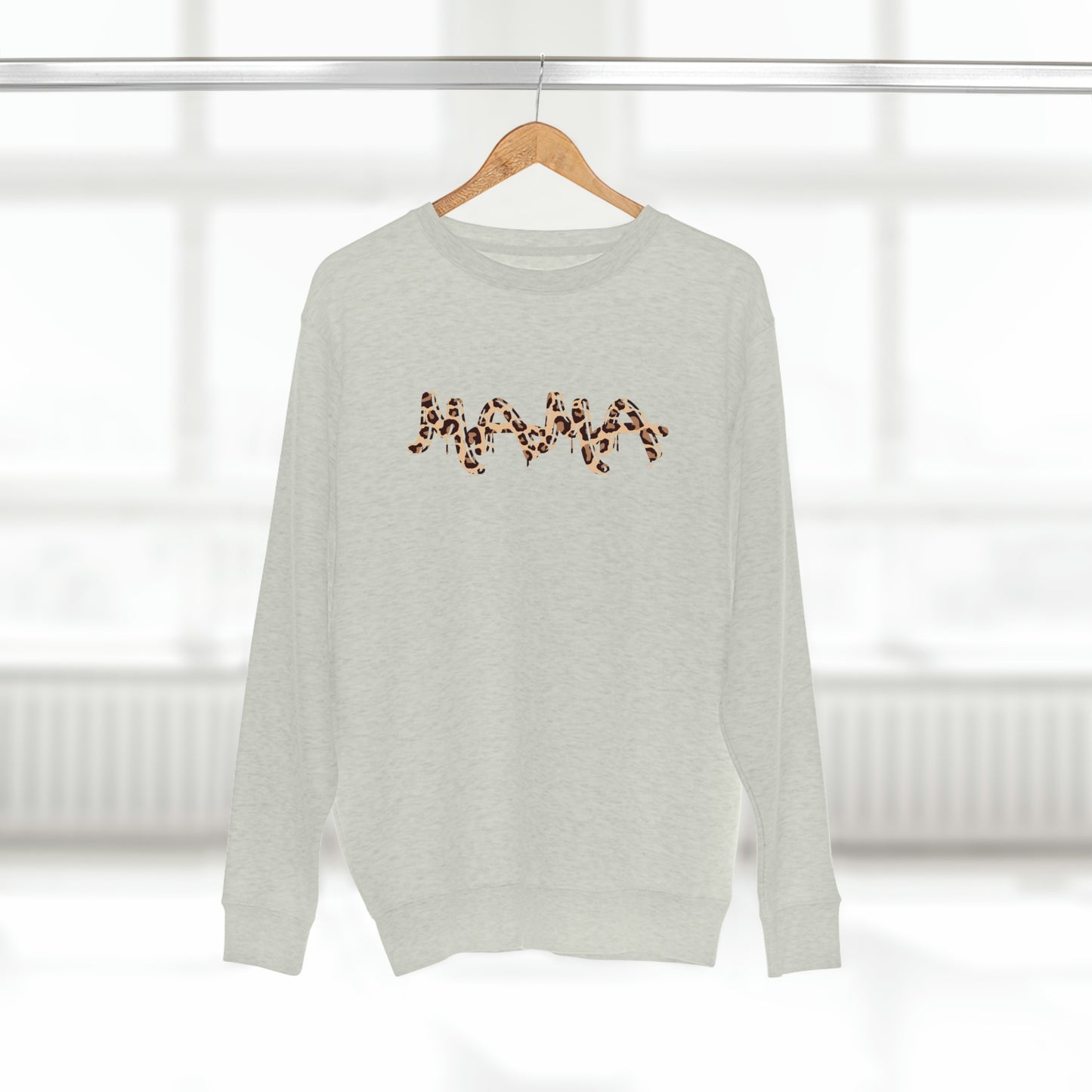 Mama (leopard) - Premium Crewneck Sweatshirt - Gift for Mama, Mother's Day gift, Gift for leopard Lover Mom, Mama Sweatshirt