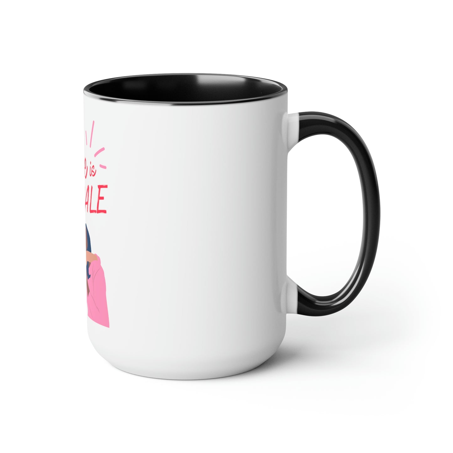 The Future Is Female - 15oz Large Coffee Mugs - Inspirational Pink Coffee Mug, Gift for Women, Girl Power Gift, Gift for Women's History Month