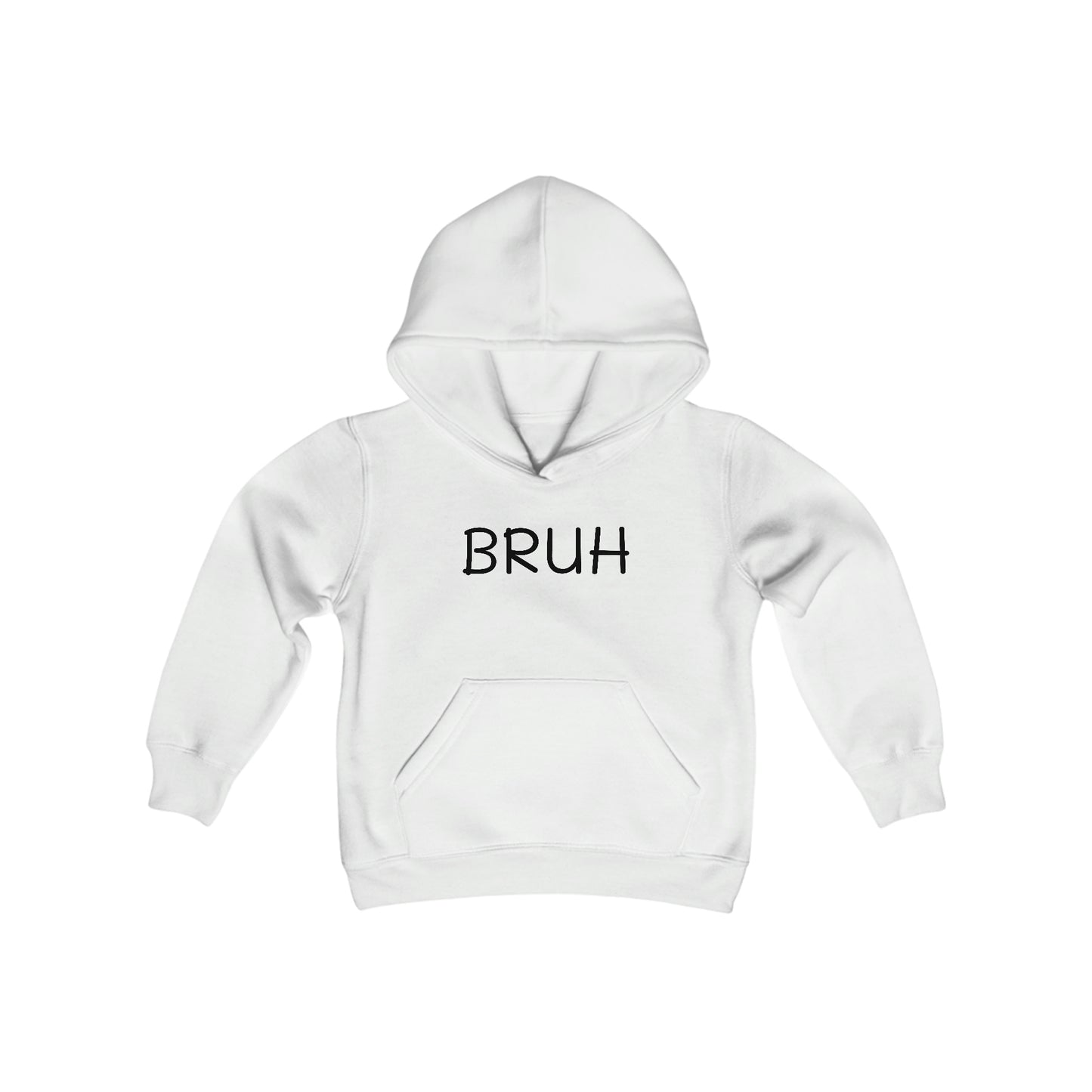 BRUH - Big Kid - Youth Heavy Blend Hooded Sweatshirt - Funny gift for Kids, Winter Hoodies for Kids, Funny Streetwear Hoodie