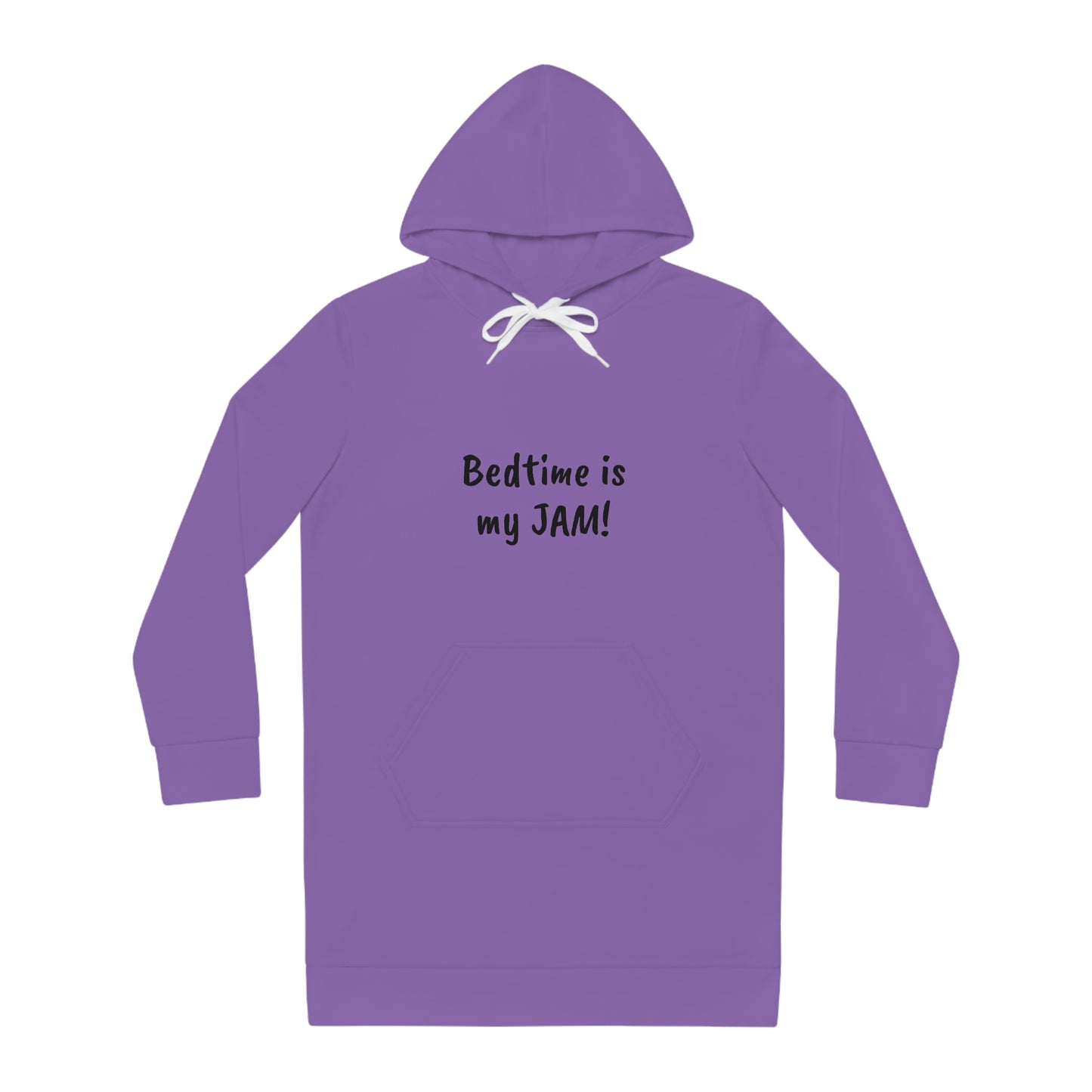 Bedtime is My Jam! (purple) - Women's Hoodie Dress - Pajama Hoodie Sweatshirt, Comfortable Sleepwear