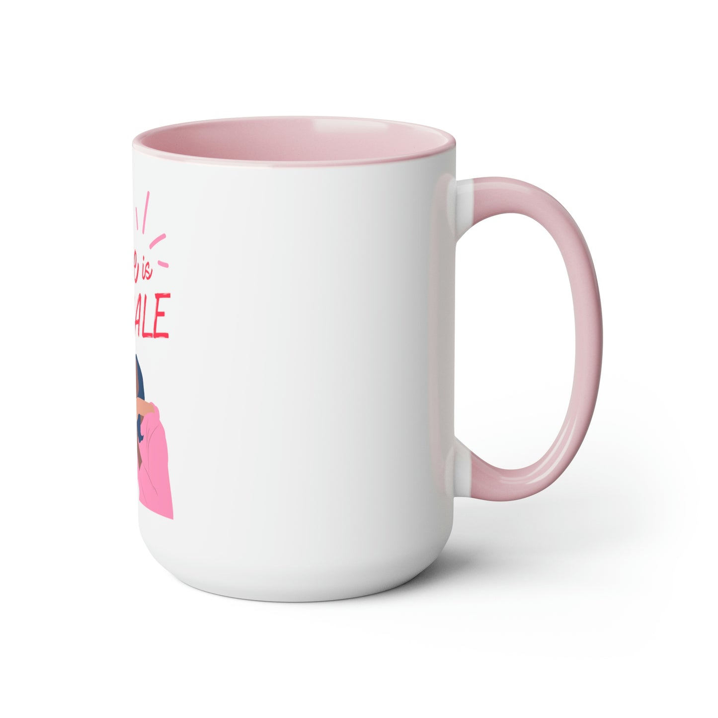 The Future Is Female - 15oz Large Coffee Mugs - Inspirational Pink Coffee Mug, Gift for Women, Girl Power Gift, Gift for Women's History Month