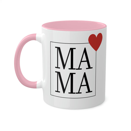 Mama (heart) - 11oz Coffee Mug, Novelty Mug for Mama, Mother's Day Gift, Love Mama Coffee Cup, Gift for Mama, Pink Coffee Mug