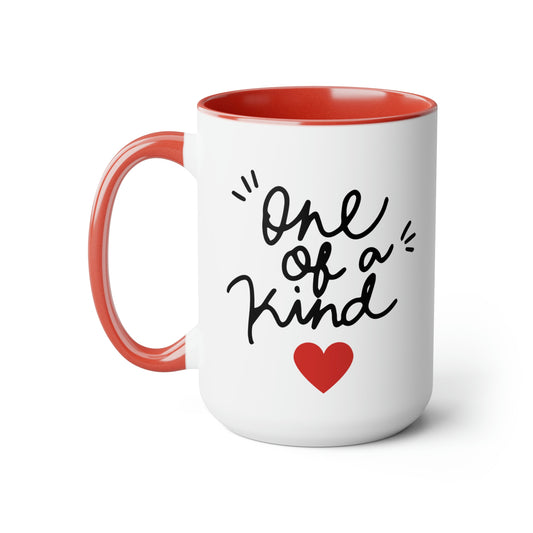 One of a Kind - 15oz Large Coffee Mugs - Inspirational Pink Coffee Mug, Gift for Women, Girl Power Gift, Gift for Women's History Month