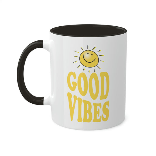Good Vibes -11oz Coffee Mug - Mug for Positivity, Colorful Mug for Coffee Lover, Mug for Best friend, Gift for Mom
