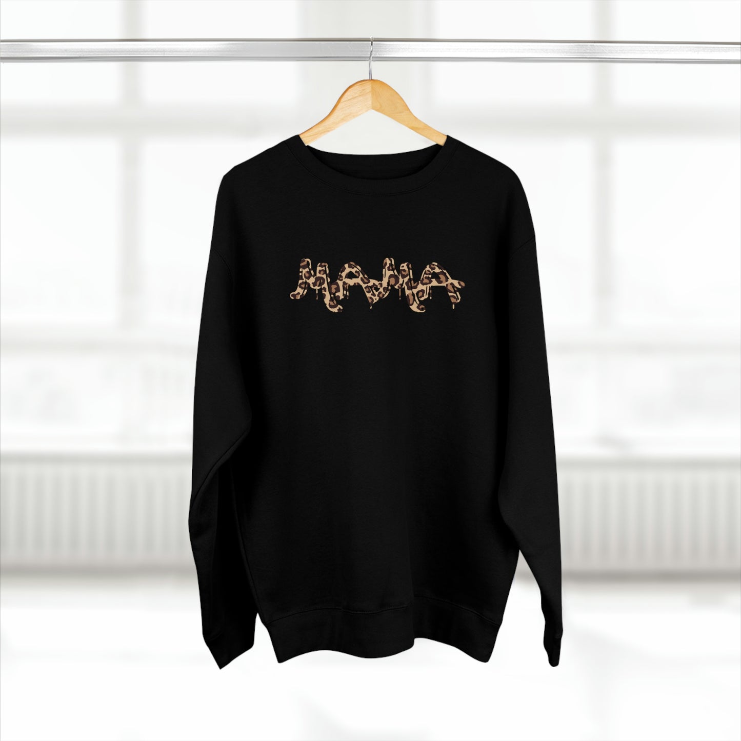 Mama (leopard) - Premium Crewneck Sweatshirt - Gift for Mama, Mother's Day gift, Gift for leopard Lover Mom, Mama Sweatshirt