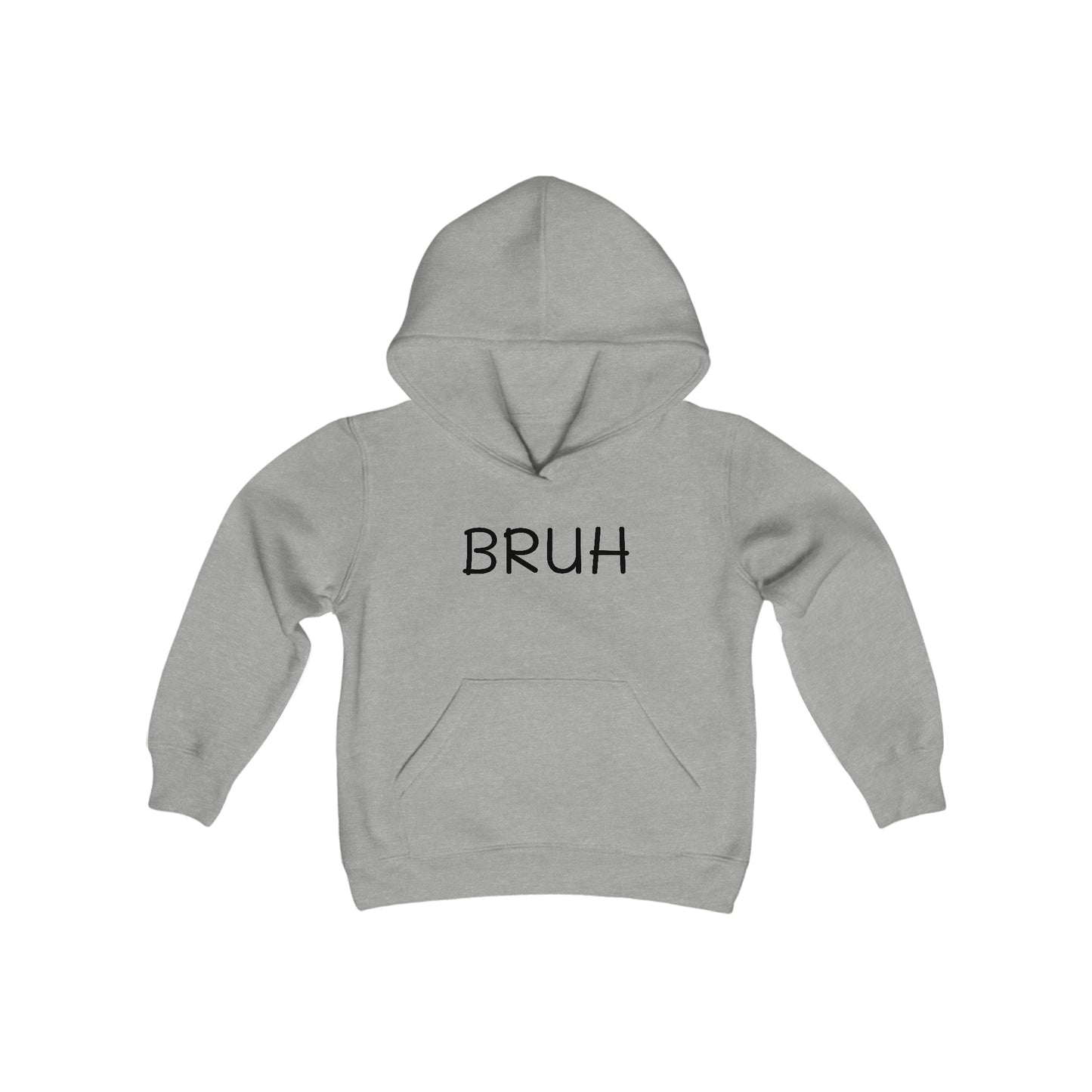 BRUH - Big Kid - Youth Heavy Blend Hooded Sweatshirt - Funny gift for Kids, Winter Hoodies for Kids, Funny Streetwear Hoodie