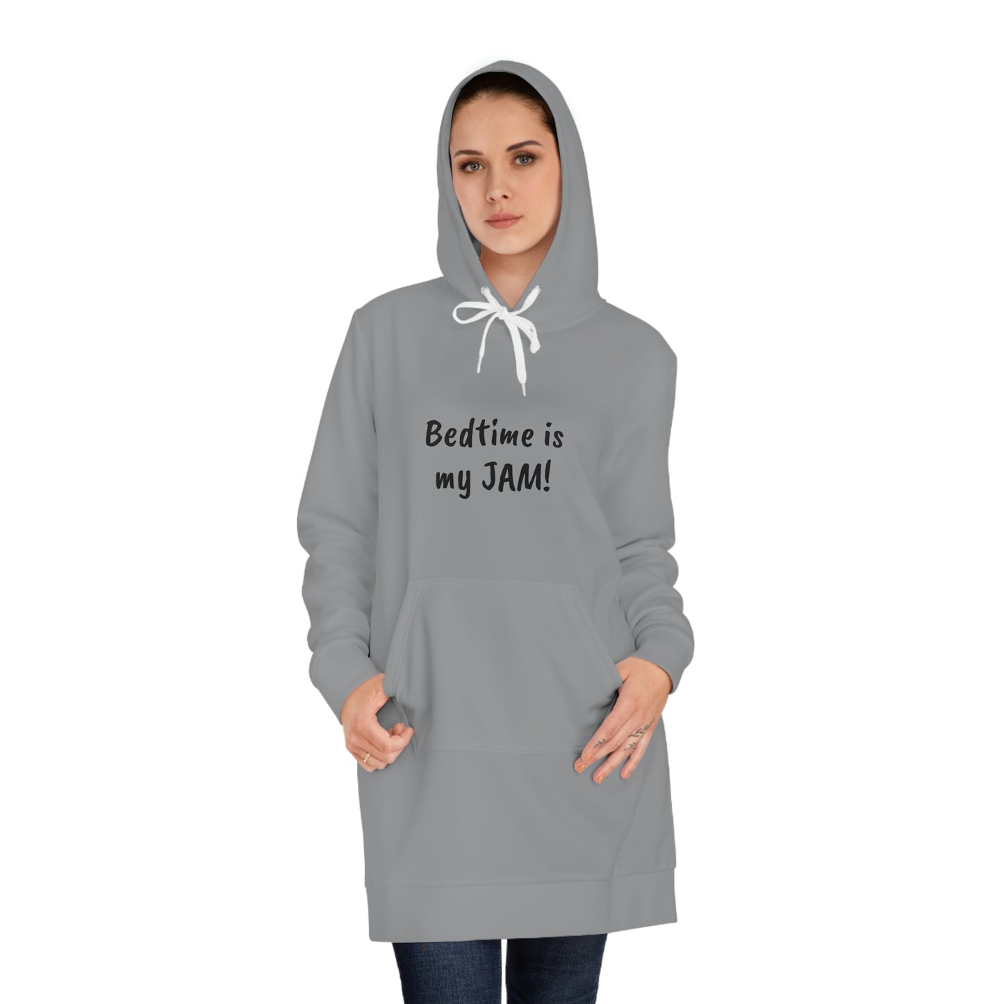 Bedtime is My Jam! - Women's Pajama Dress - Lazy One Oversized Hoodie Sweatshirt, Comfortable Sleepwear