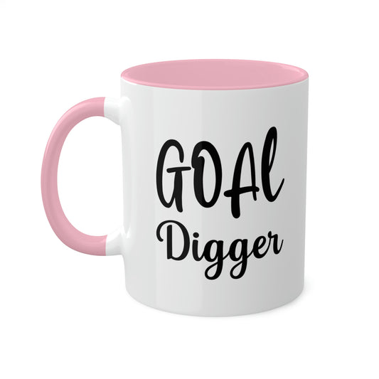 Goal Digger -11oz Coffee Mug - Mug for Ambition, Pink Coffee Mug for Coffee Lover, Mug for Goals, Gift for Boss