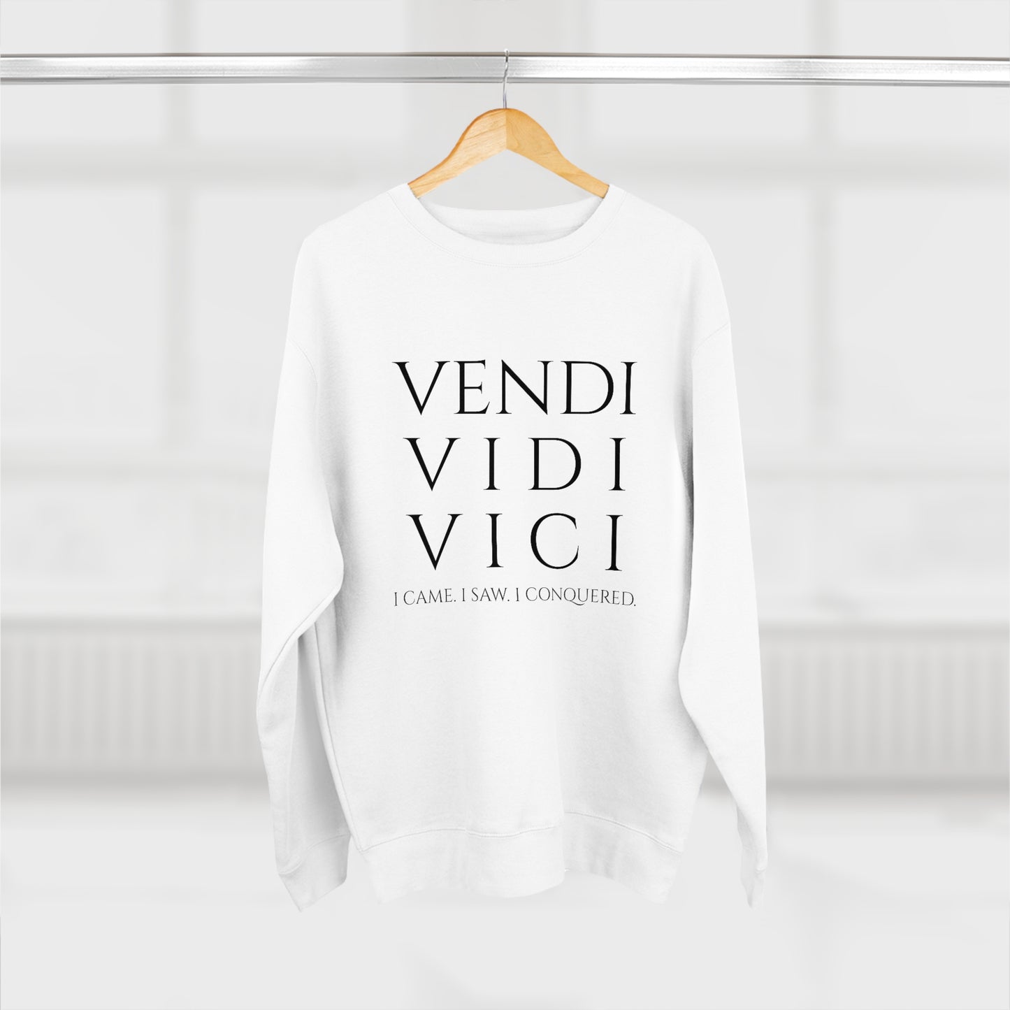 VENI VIDI VICI - Unisex Premium Crewneck Sweatshirt - Gift for Her or Him, Novelty Sweatshirt, Streetwear Sweatshirt