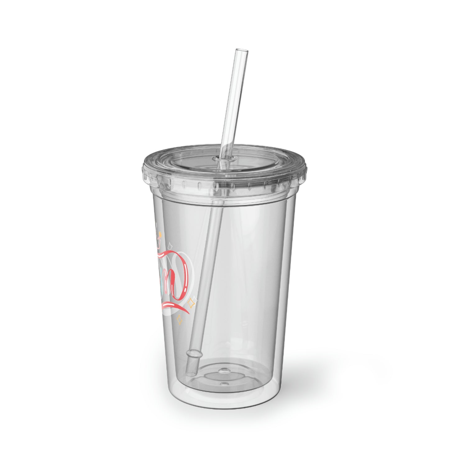 Mom - 16oz Acrylic Cup - Clear Plastic Tumbler with Straw, Double Wall Insulated Tumbler With Straw And Lid, Gift for Mom, Novelty Mother's Day Gift