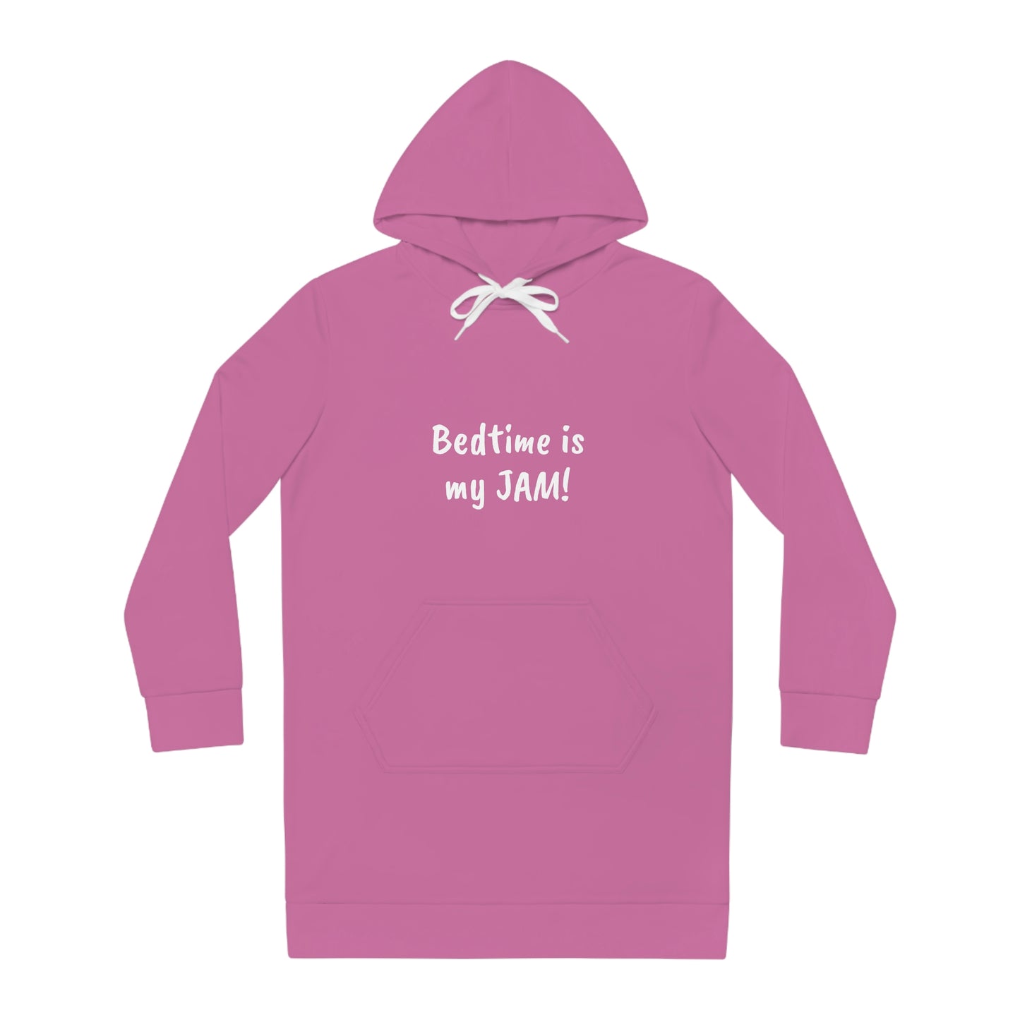 Bedtime is My Jam! (pink) - Women's Pajama Dress - Lazy One Oversized Hoodie Sweatshirt, Comfortable Sleepwear