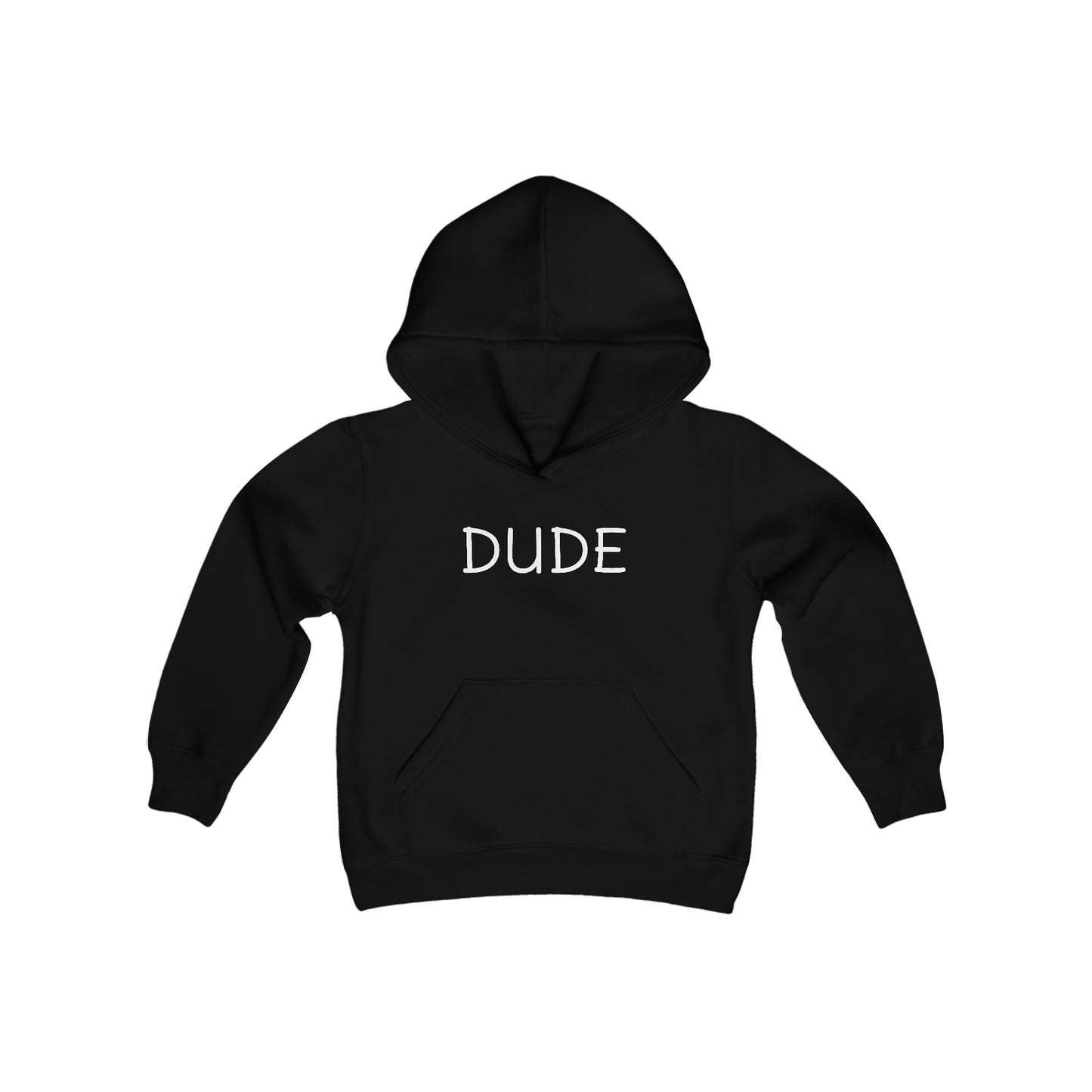 DUDE - Big Kid - Youth Heavy Blend Hooded Sweatshirt Funny gift for Kids, Humorous Gift for Kids, Funny Streetwear Hoodie