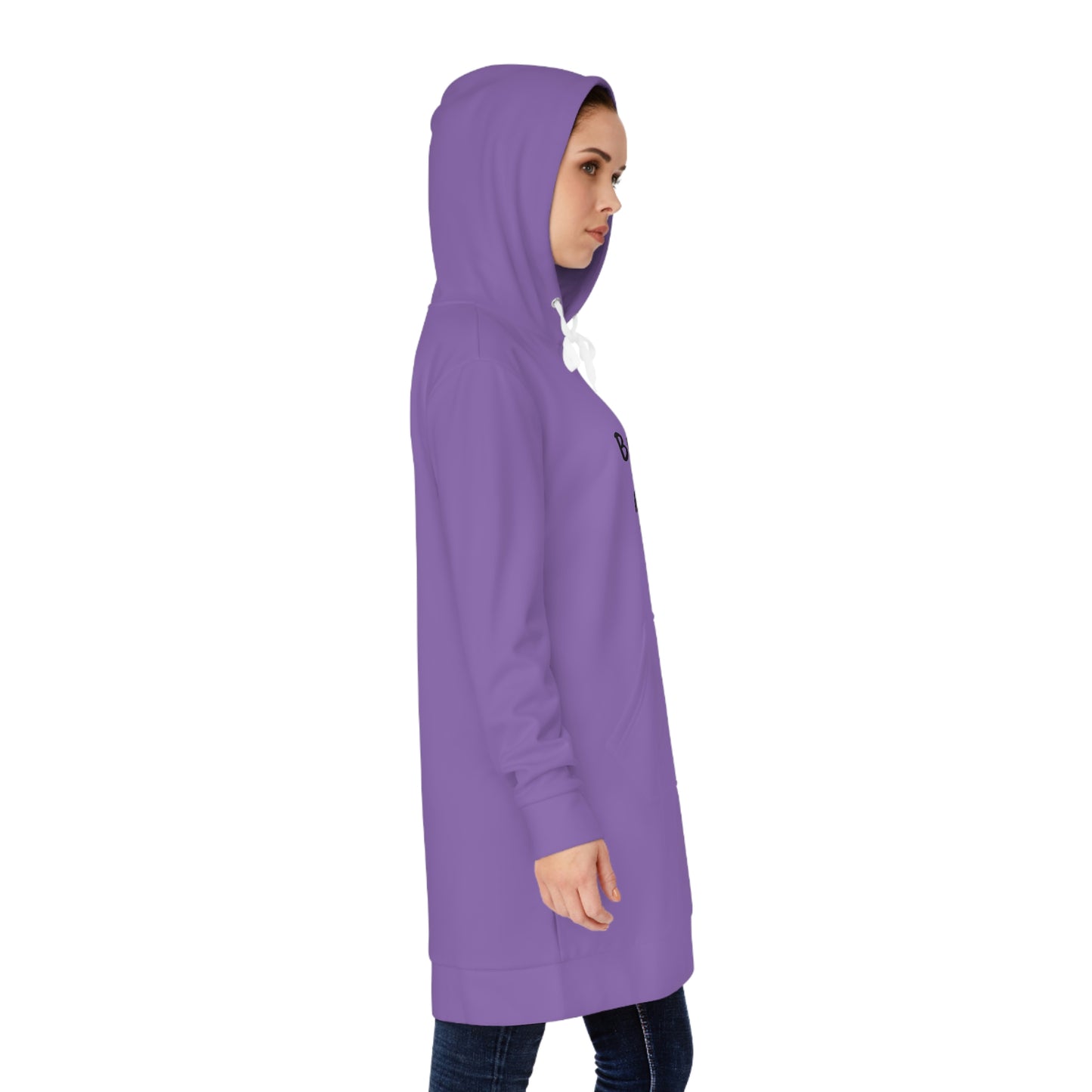 Bedtime is My Jam! (purple) - Women's Hoodie Dress - Pajama Hoodie Sweatshirt, Comfortable Sleepwear