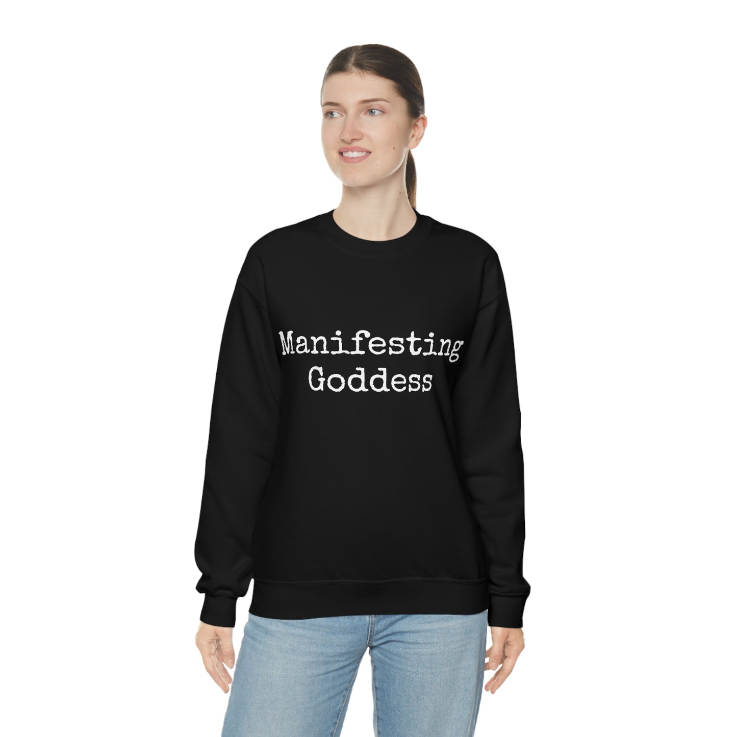 Manifesting Goddess - Heavy Blend Crewneck Sweatshirt - Inspirational Message, Novelty Sweatshirt, Gift Idea, Streetwear Sweatshirt Hoodie
