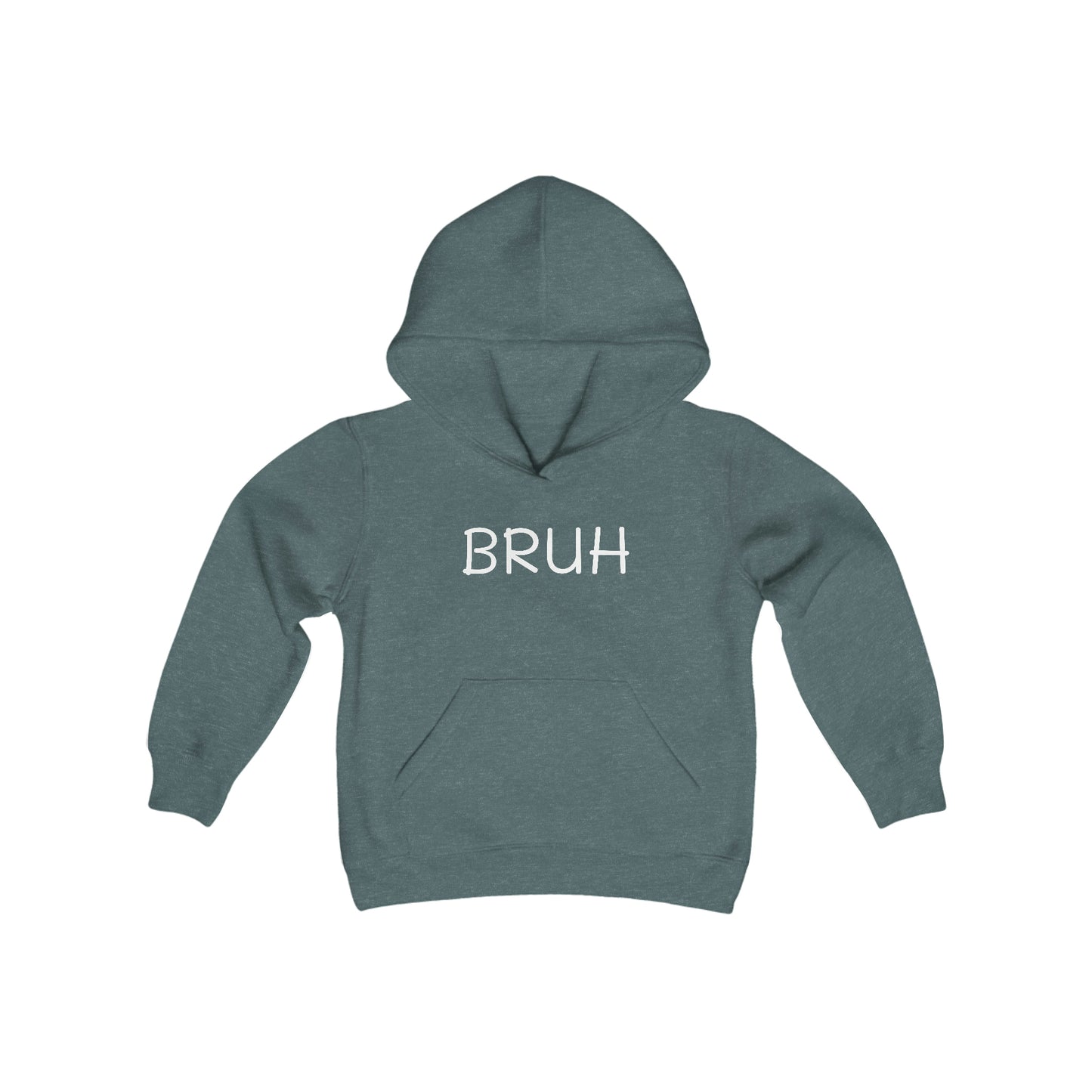 BRUH - Big Kid - Youth Heavy Blend Hooded Sweatshirt - Funny gift for Kids, Winter Hoodies for Kids, Funny Streetwear Hoodie