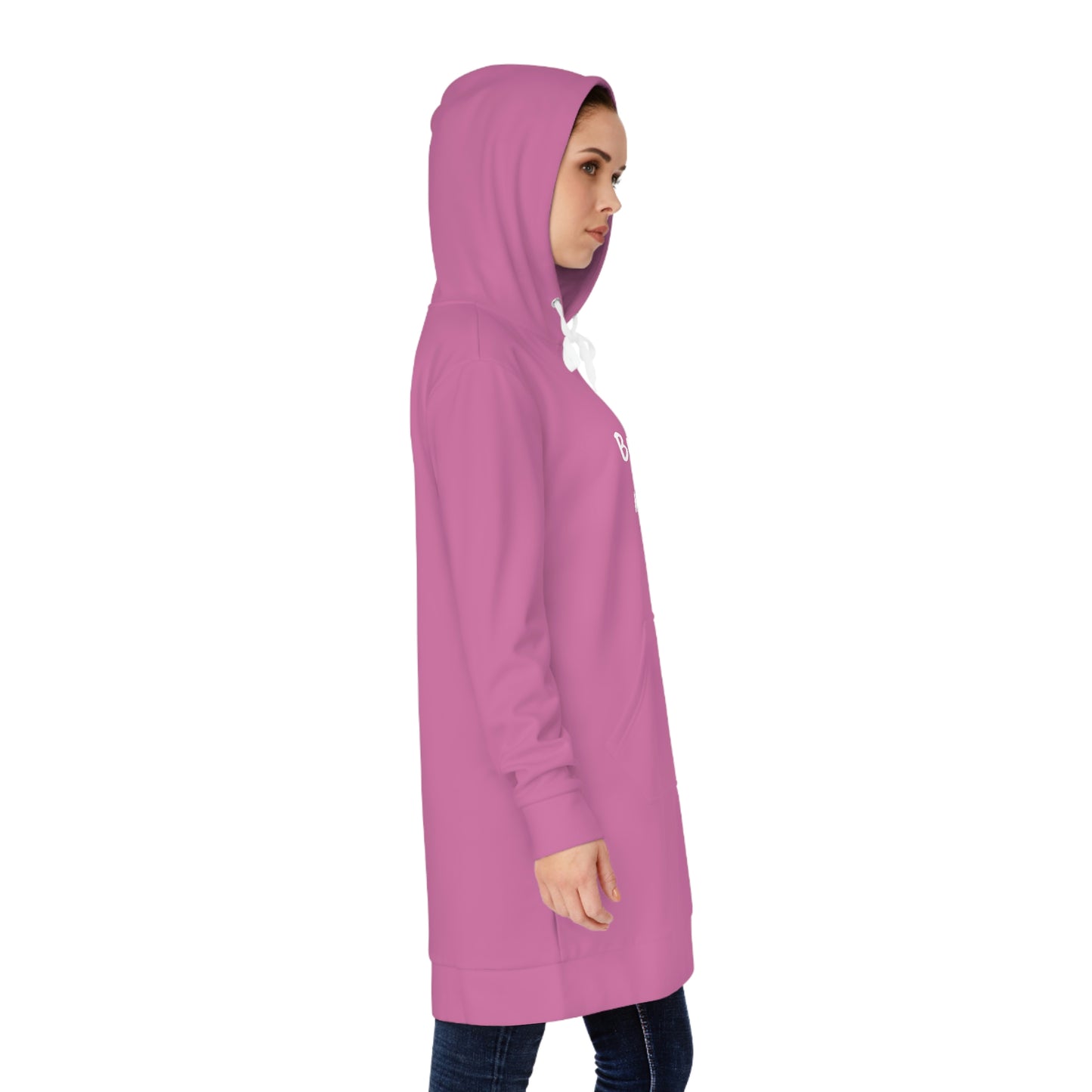 Bedtime is My Jam! (pink) - Women's Pajama Dress - Lazy One Oversized Hoodie Sweatshirt, Comfortable Sleepwear