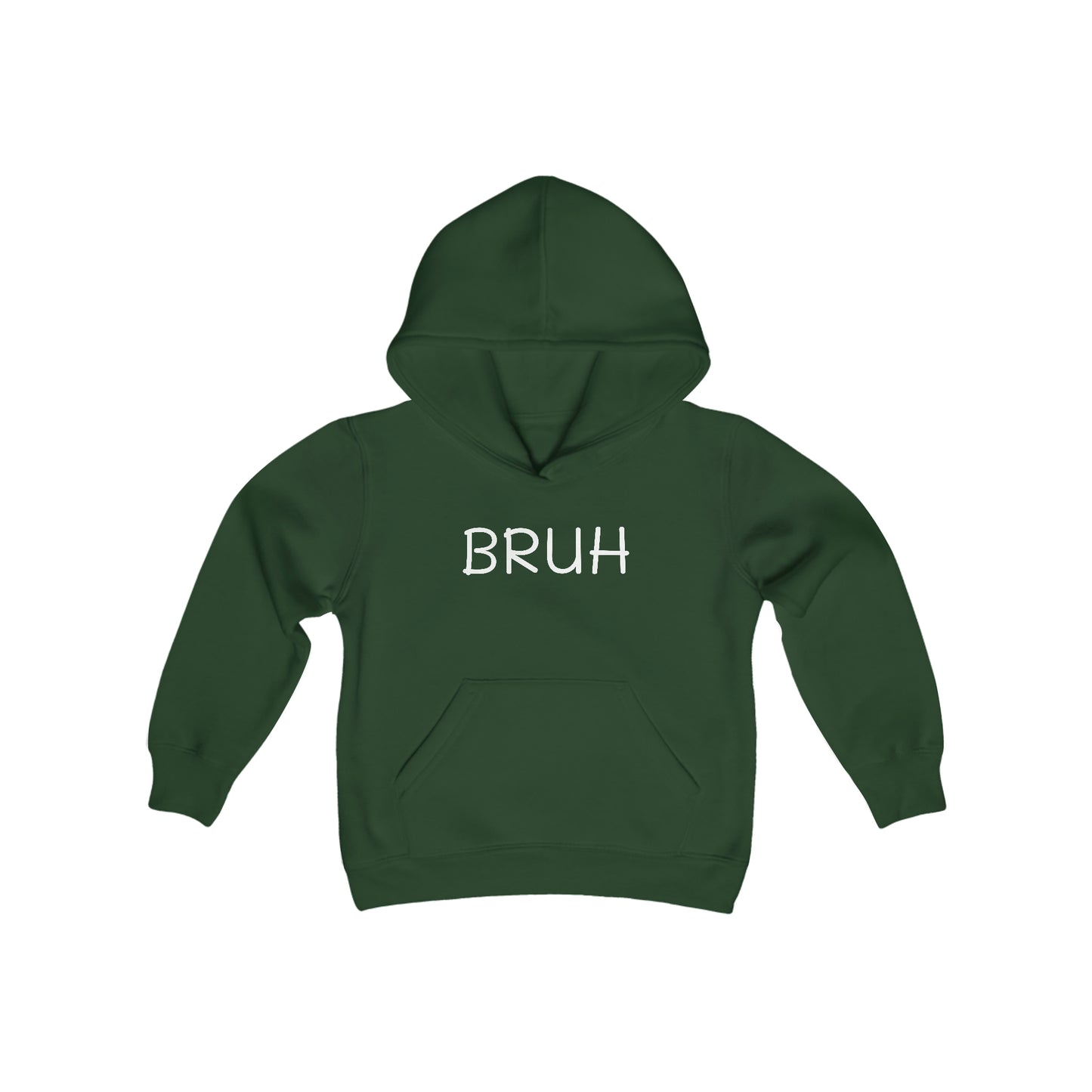 BRUH - Big Kid - Youth Heavy Blend Hooded Sweatshirt - Funny gift for Kids, Winter Hoodies for Kids, Funny Streetwear Hoodie