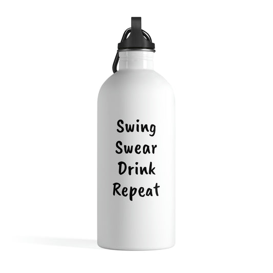 Swing, Swear, Drink, Repeat - Stainless Steel Water Bottle  - Golf Gift for Dad, Golf Gift for Him, Funny Adult Gifts, Insulated Water bottle, Dad Gift, Dad Water Bottle, Golf Humor