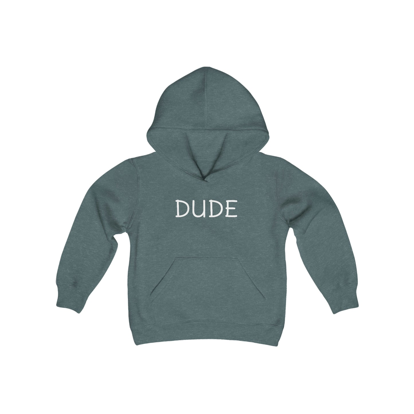 DUDE - Big Kid - Youth Heavy Blend Hooded Sweatshirt Funny gift for Kids, Humorous Gift for Kids, Funny Streetwear Hoodie