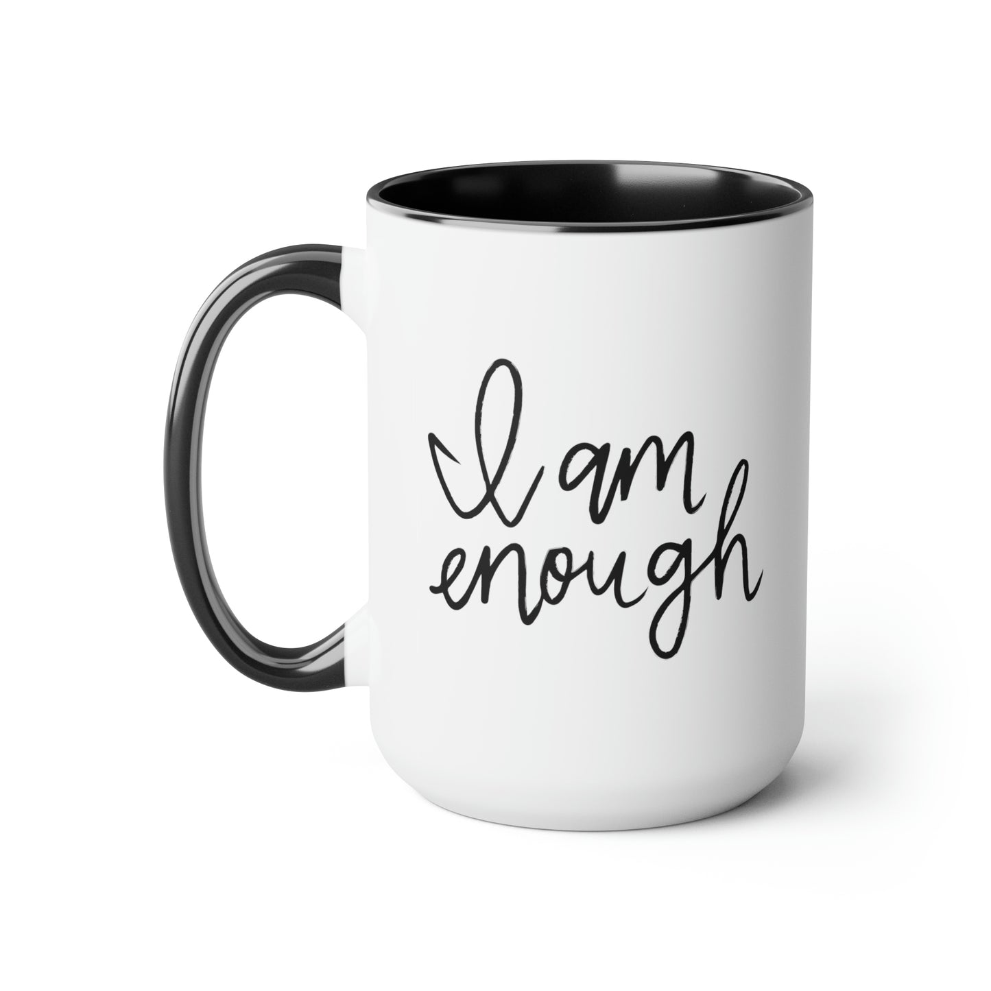 I Am Enough - 15oz Large Coffee Mugs - Inspirational Pink Coffee Mug, Gift for Women, Girl Power Gift, Gift for Women's History Month