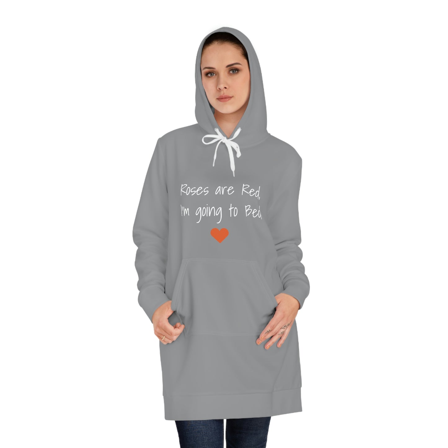 Roses are Red, I'm Going To Bed - Women's Pajama Dress - Lazy One Oversized Hoodie Sweatshirt, Comfortable Sleepwear