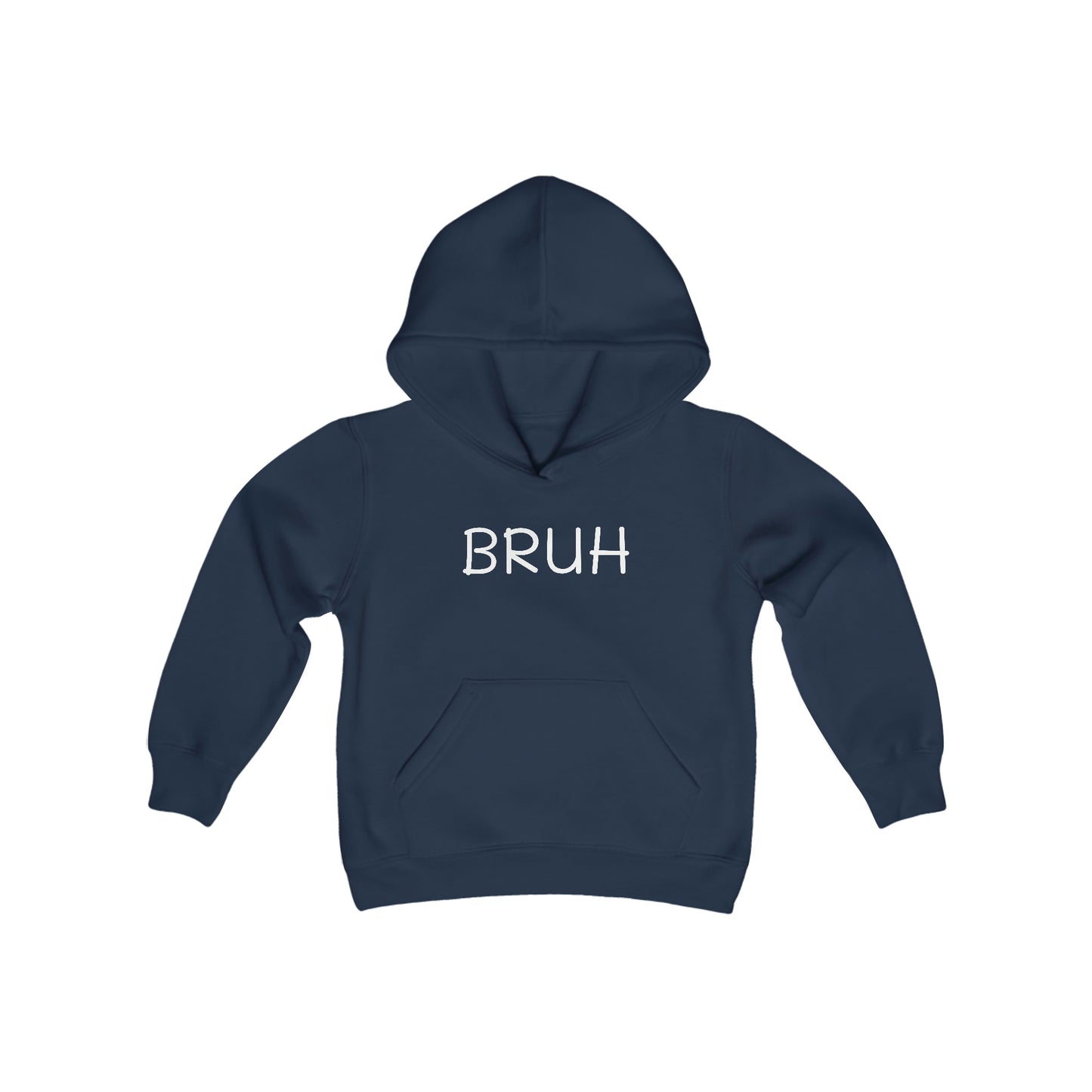 BRUH - Big Kid - Youth Heavy Blend Hooded Sweatshirt - Funny gift for Kids, Winter Hoodies for Kids, Funny Streetwear Hoodie