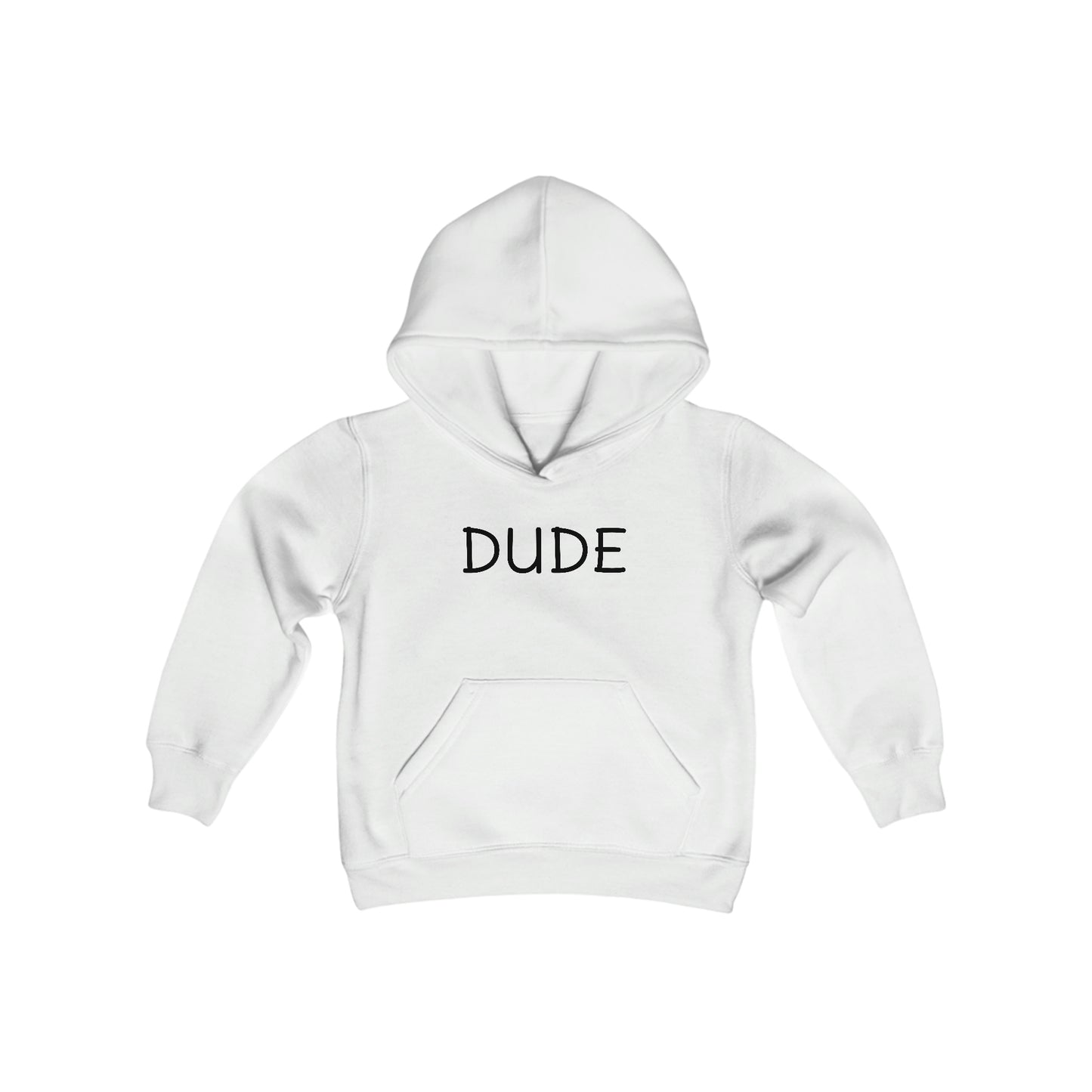 DUDE - Big Kid - Youth Heavy Blend Hooded Sweatshirt Funny gift for Kids, Humorous Gift for Kids, Funny Streetwear Hoodie