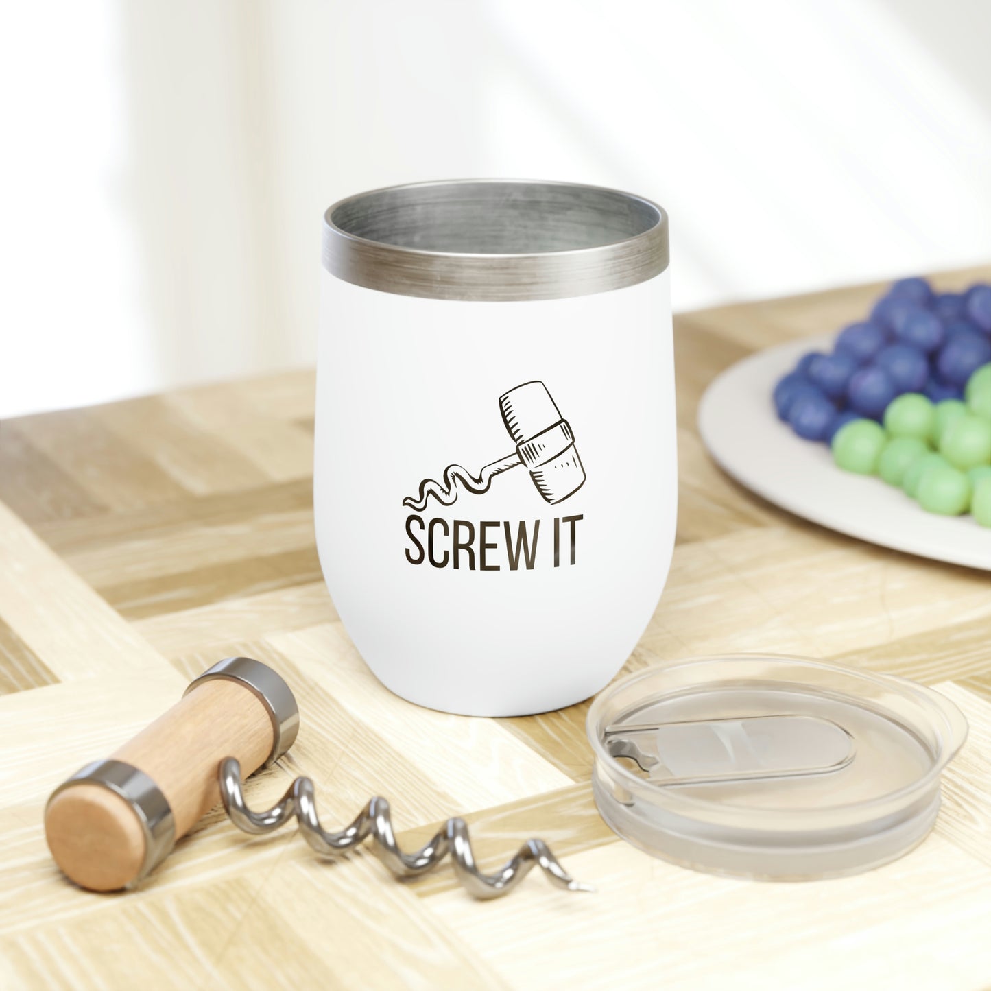 Screw It - 12oz Wine Tumbler, Wine Tumbler Funny Birthday Gag Gift, Insulated Cup for Alcohol